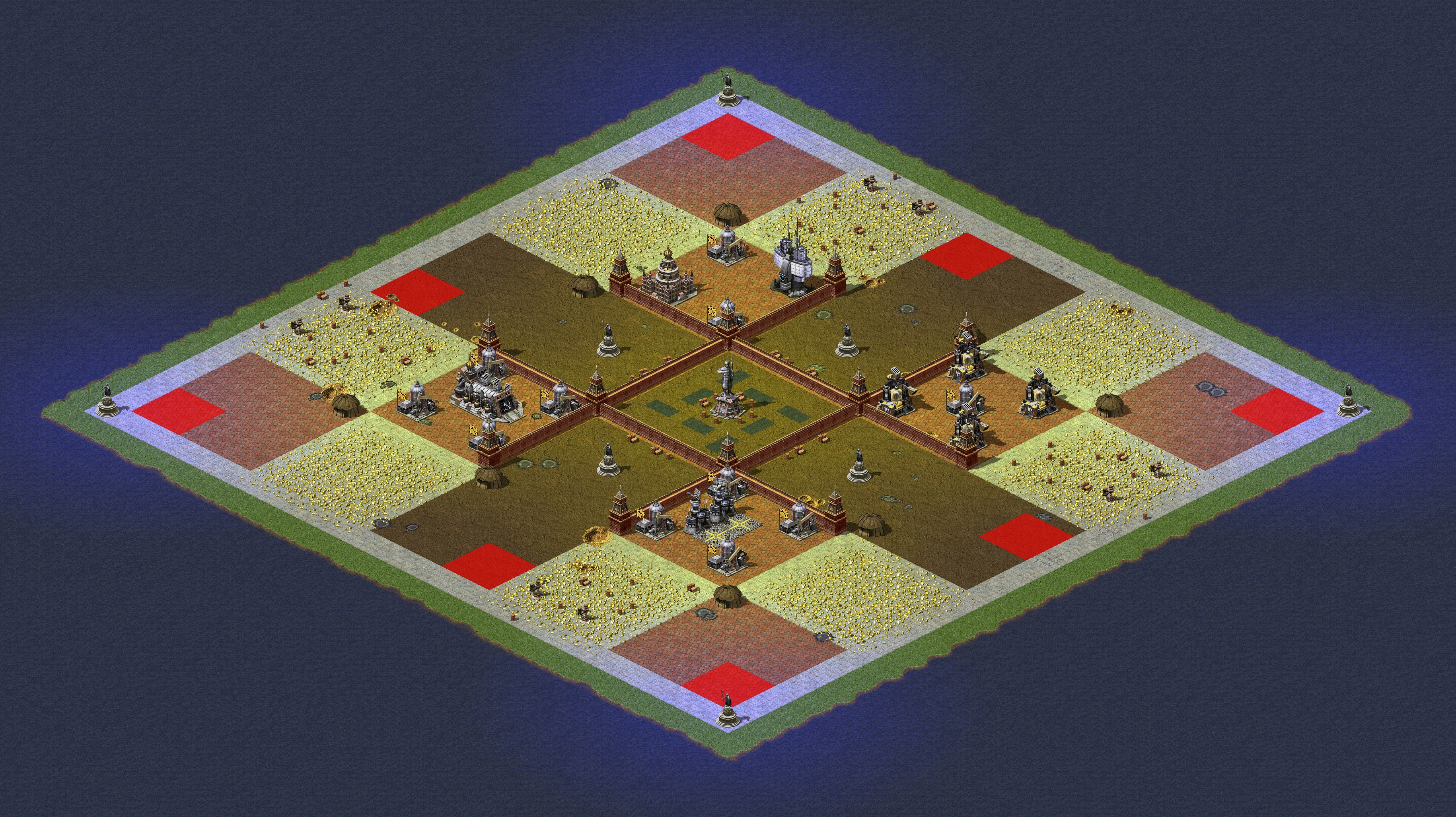 Rendered map: Mysterious Statues (Unfair WWII Patch) v2