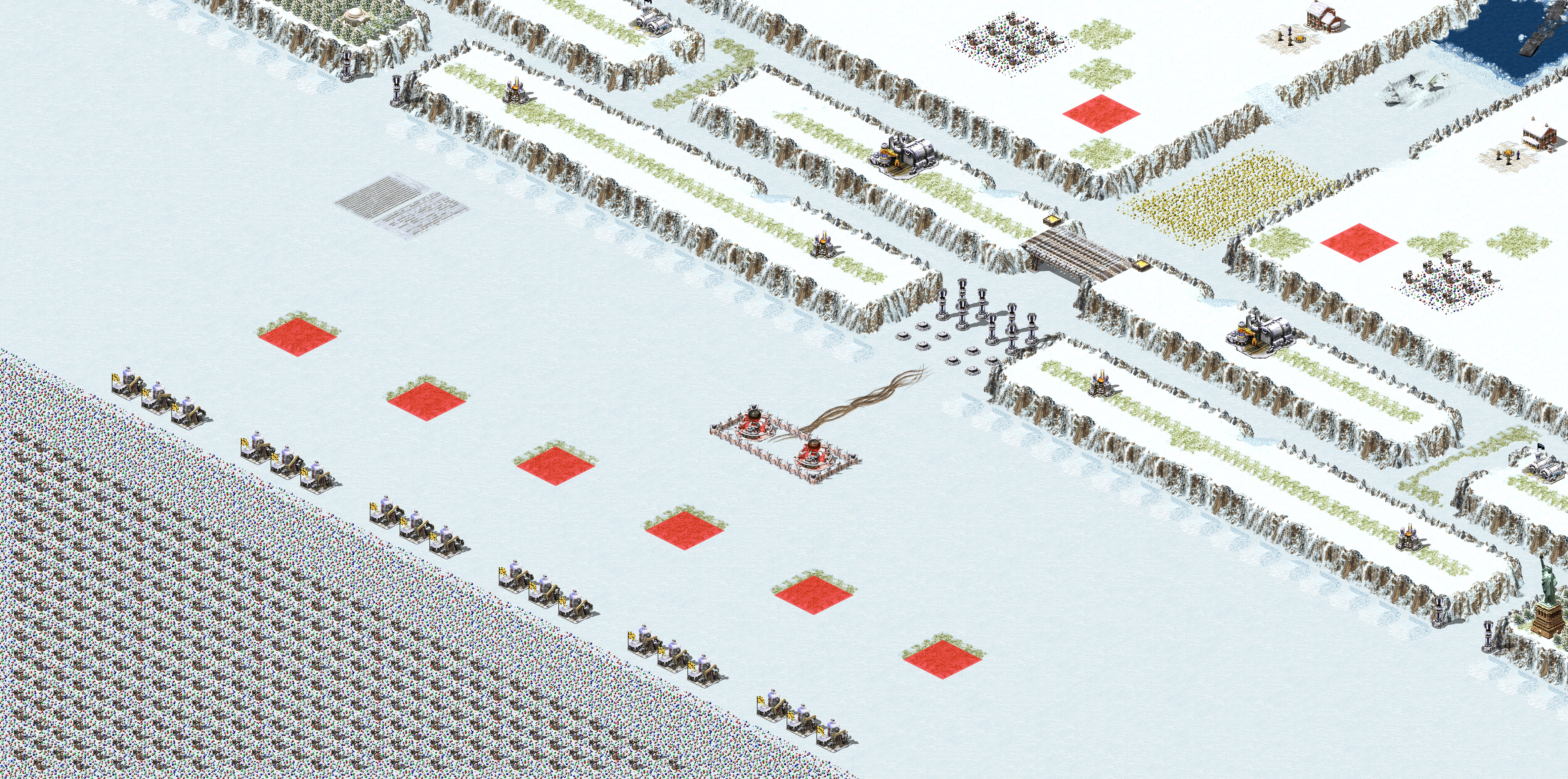 Rendered map: 2 Allied 6 Soviet - Peak Showdown