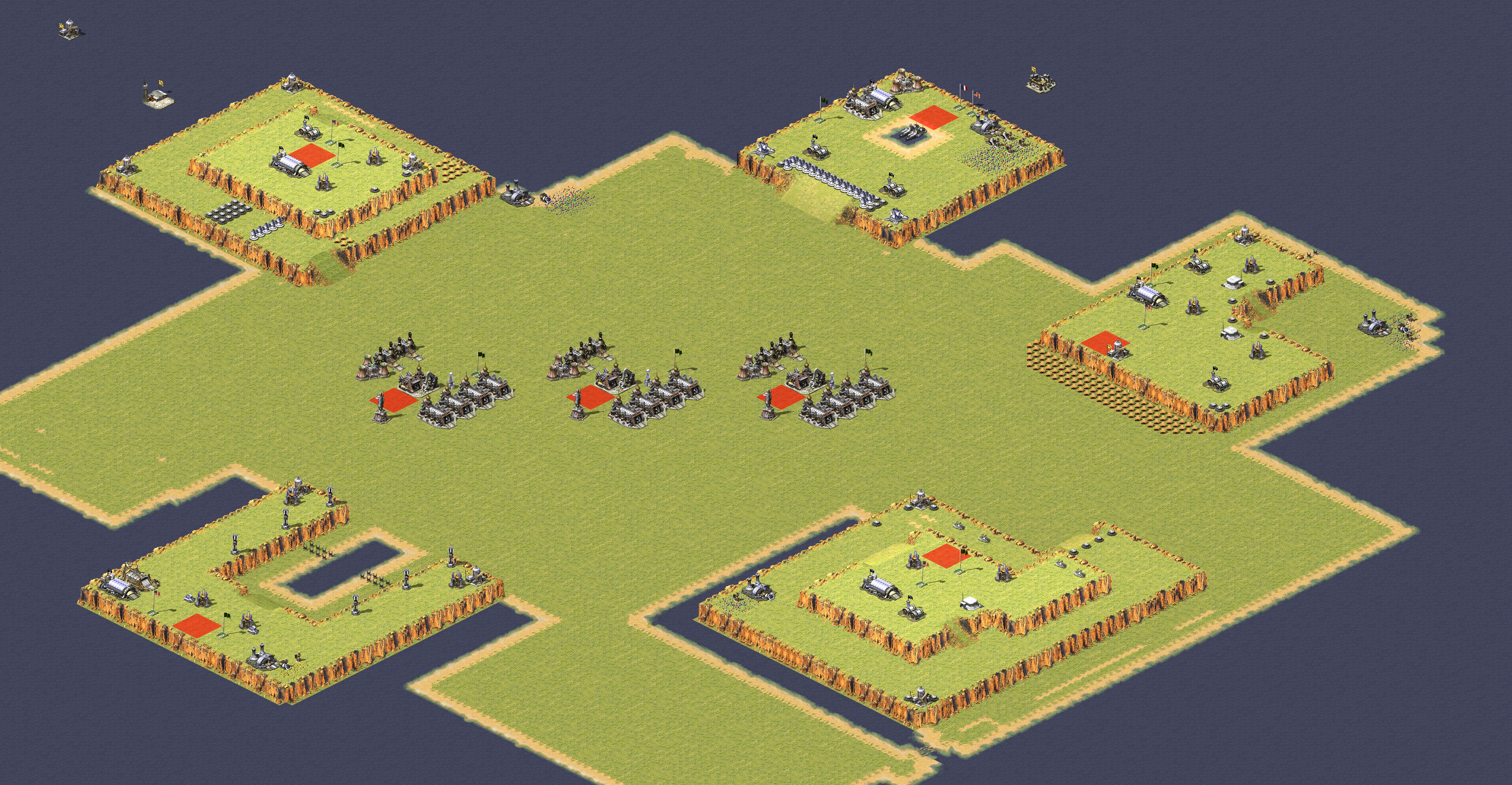 Rendered map: 3 Soviet 5 Allied Sides