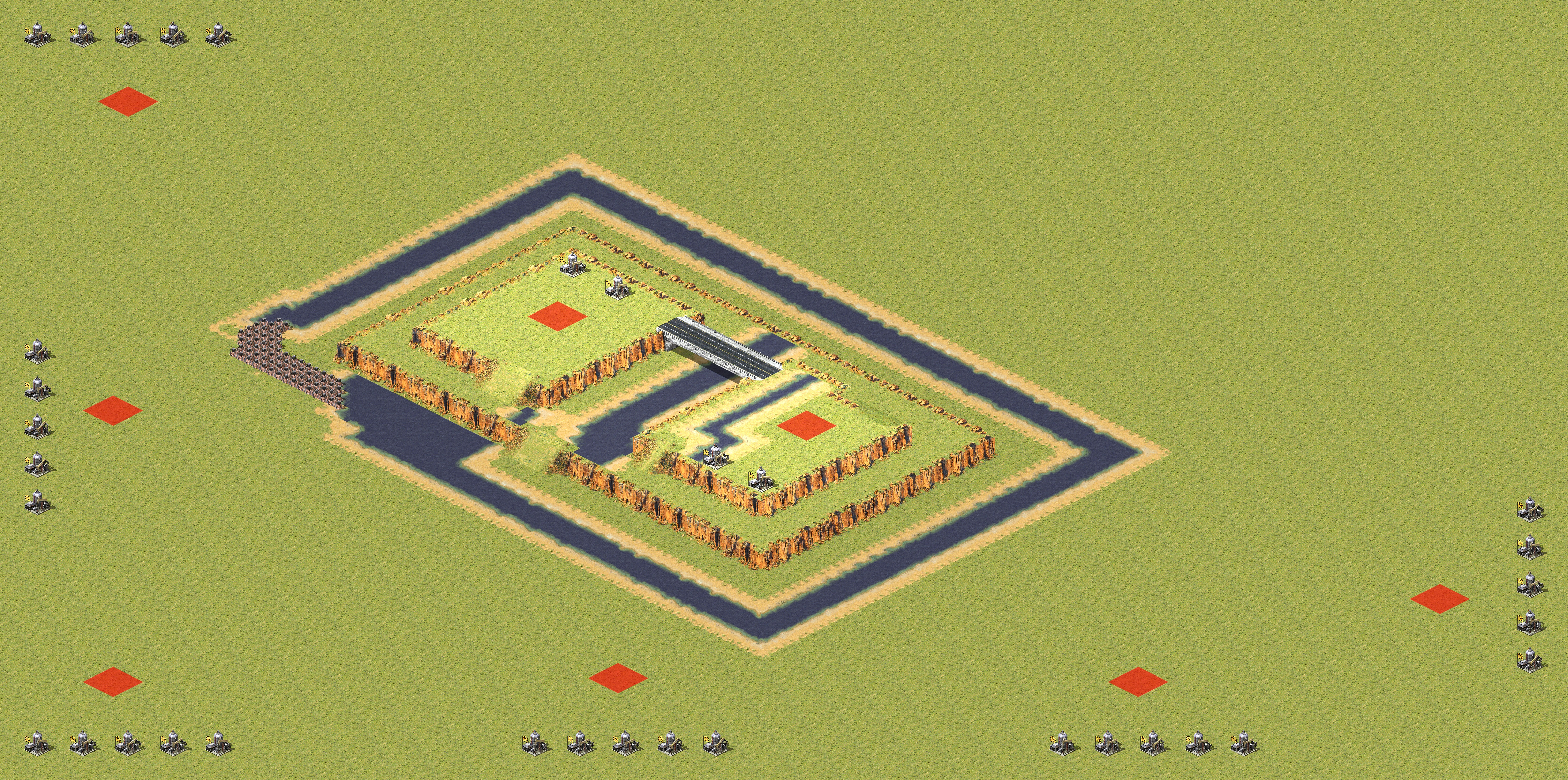 Rendered map: 2 Allied 6 Soviet High Ground
