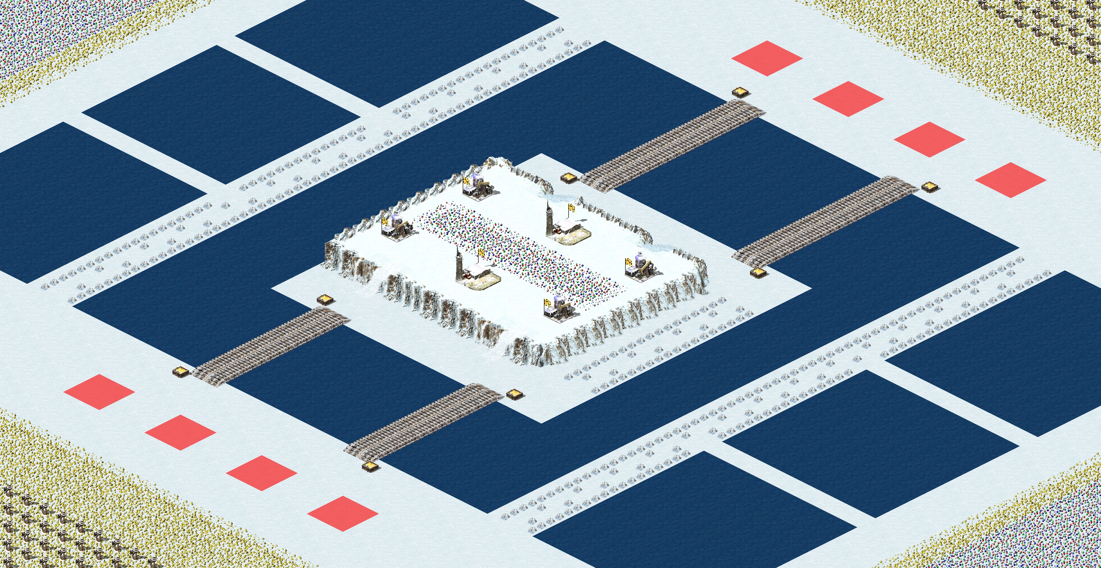 Rendered map: Stone Star Snowy Field 4v4