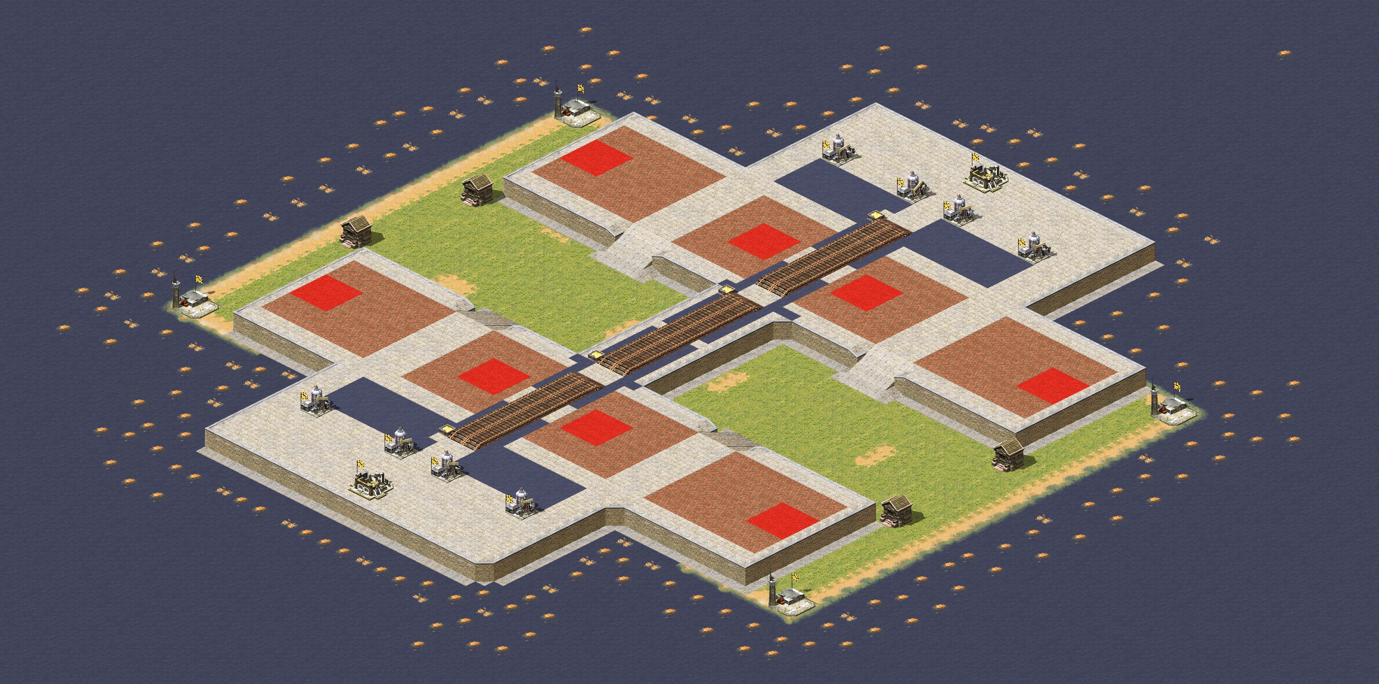 Rendered map: Twin Pool Plateau (4v4)