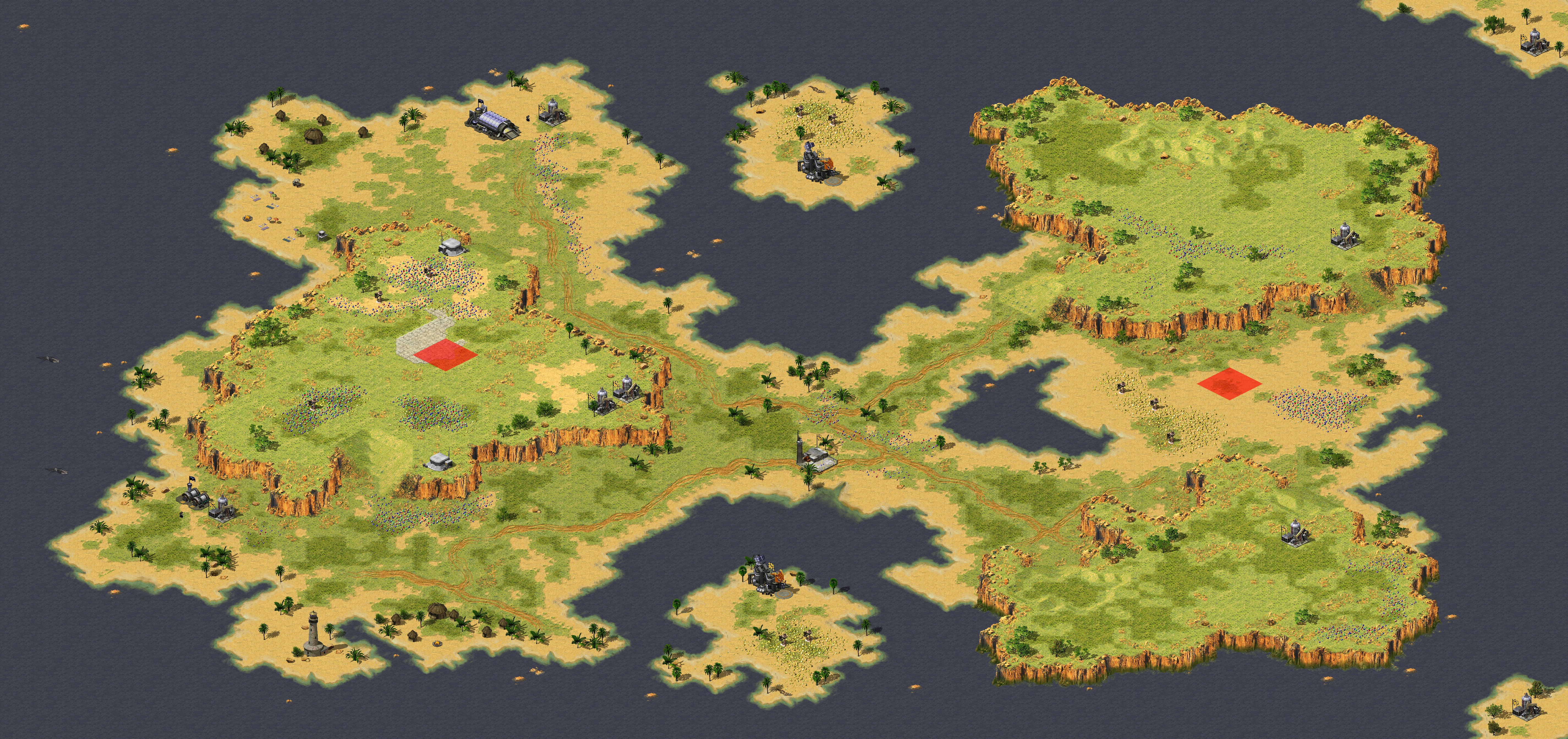 Rendered map: Ultra Unfair 1v1 - South Pacific