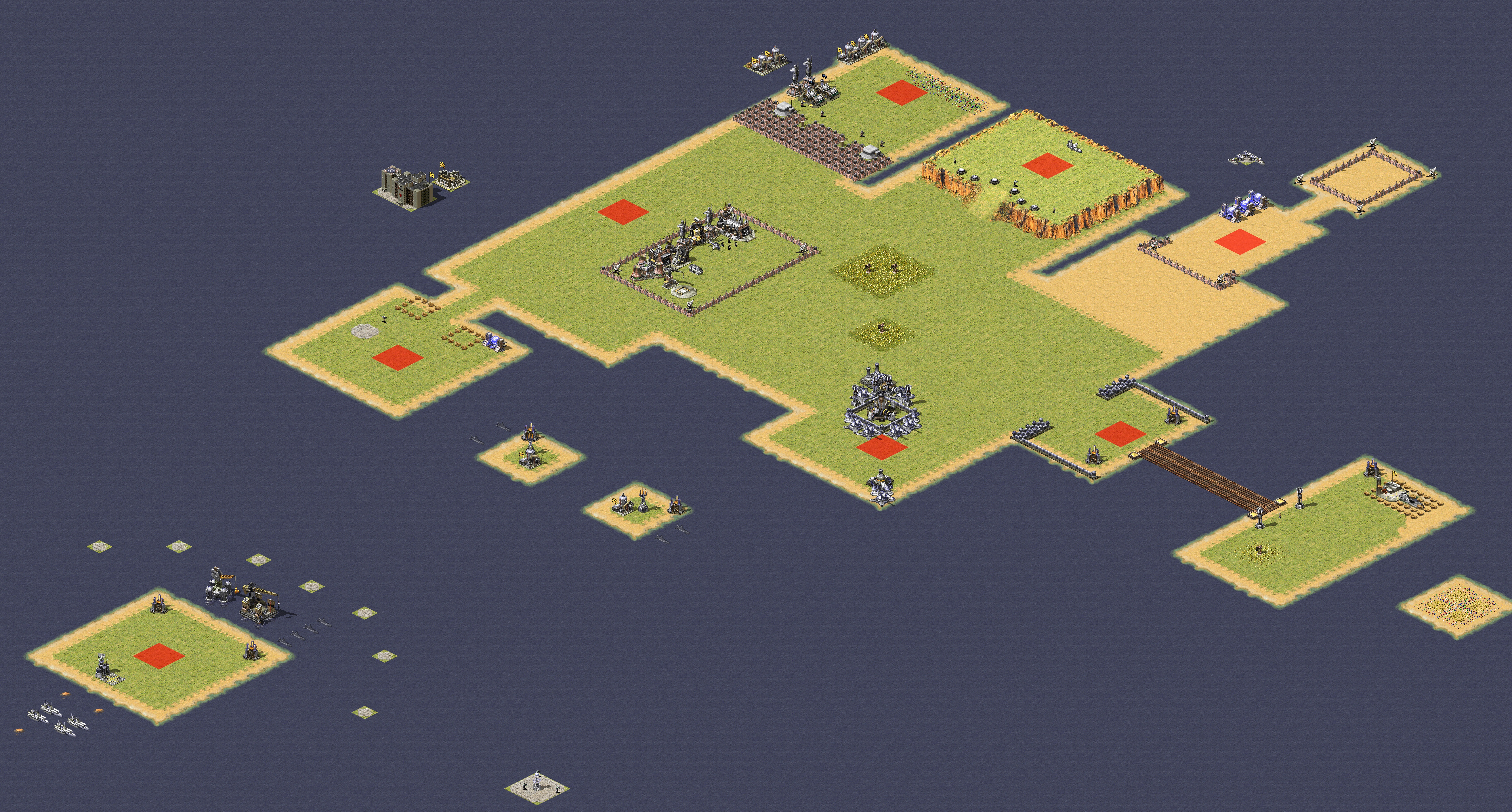 Rendered map: Unfair Yuri Island 2 (2v2)