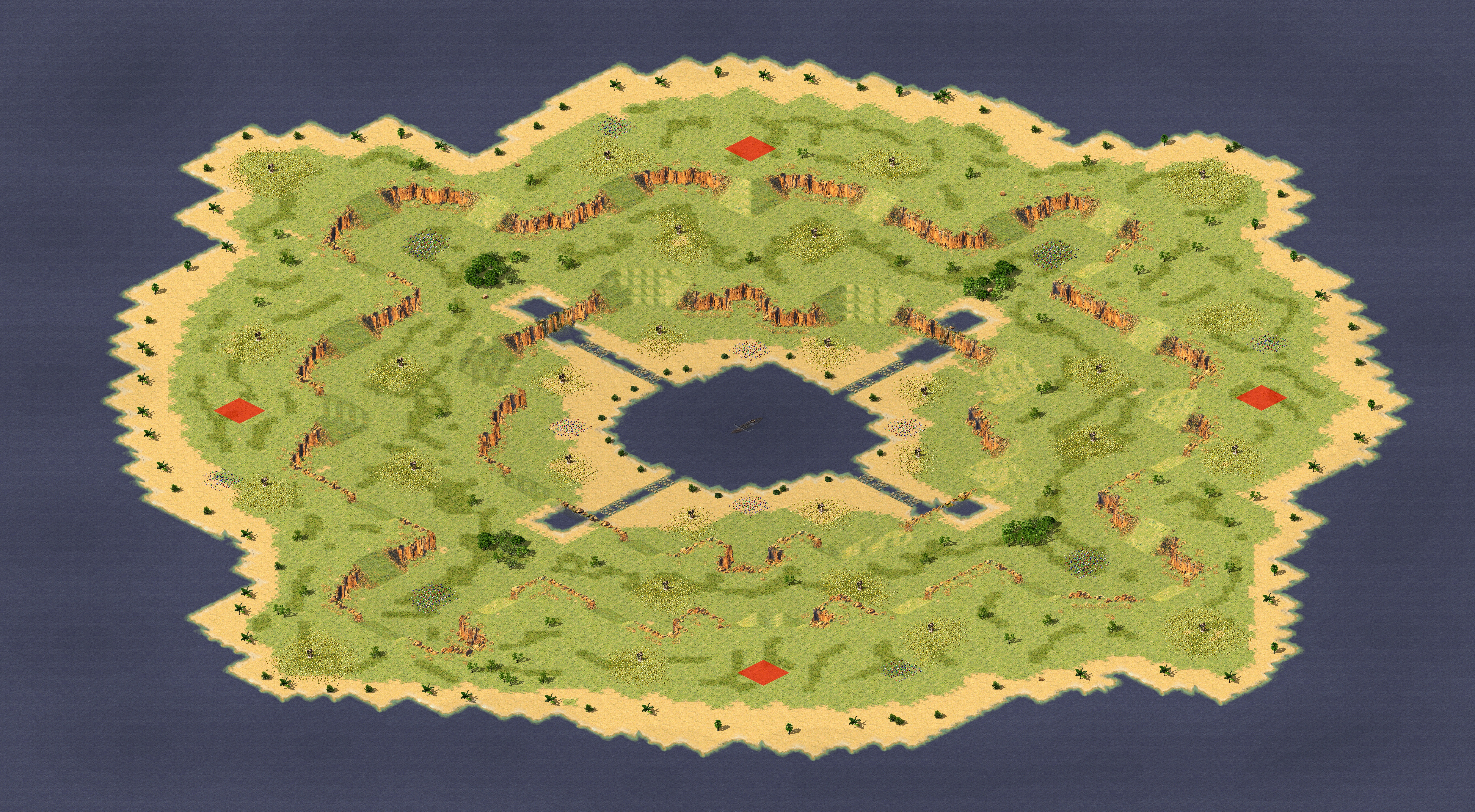 Rendered map: Lake Heart Island B