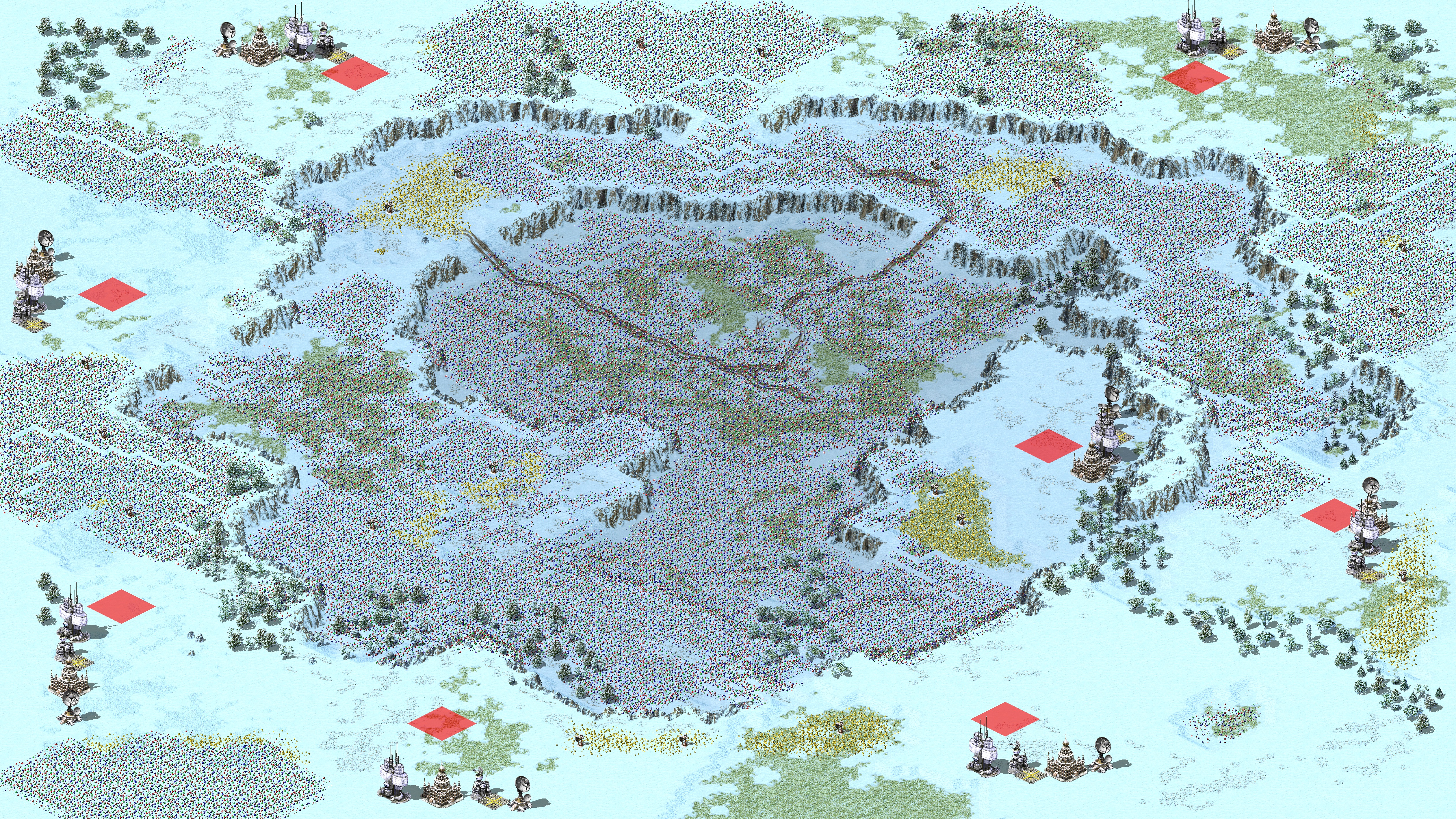 Rendered map: 坦克大战冰天版
