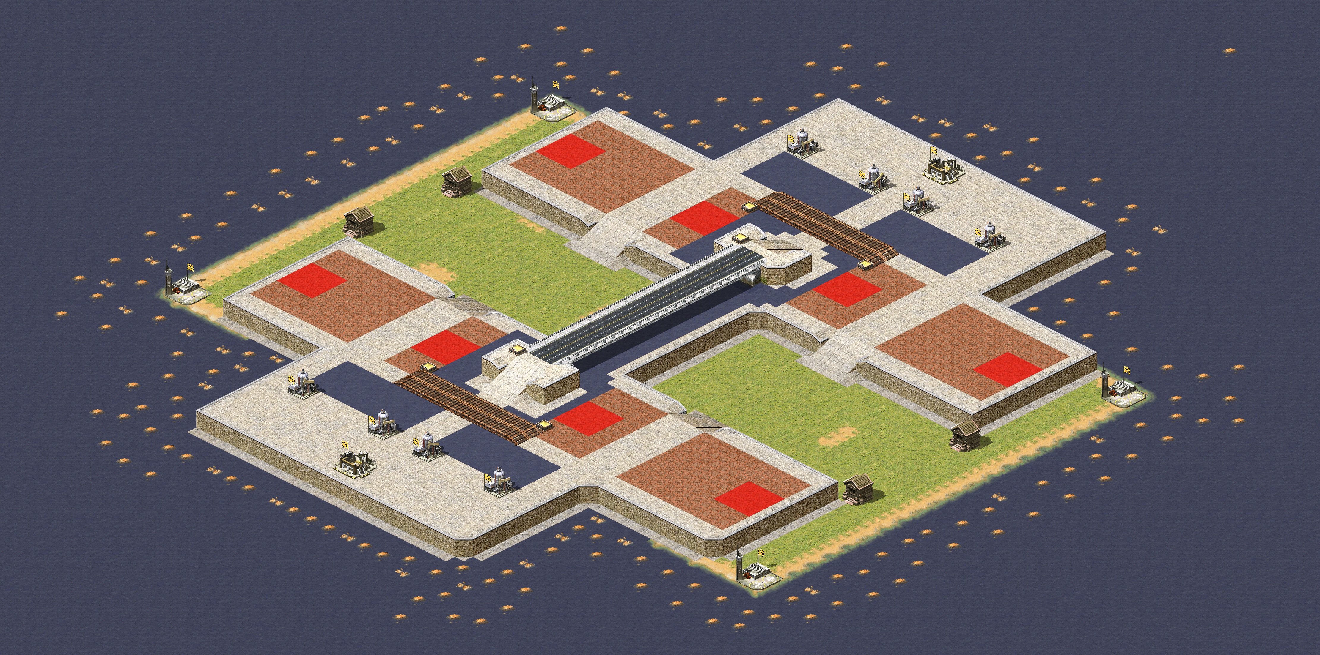 Rendered map: Twin Pool Plateau A (4v4)