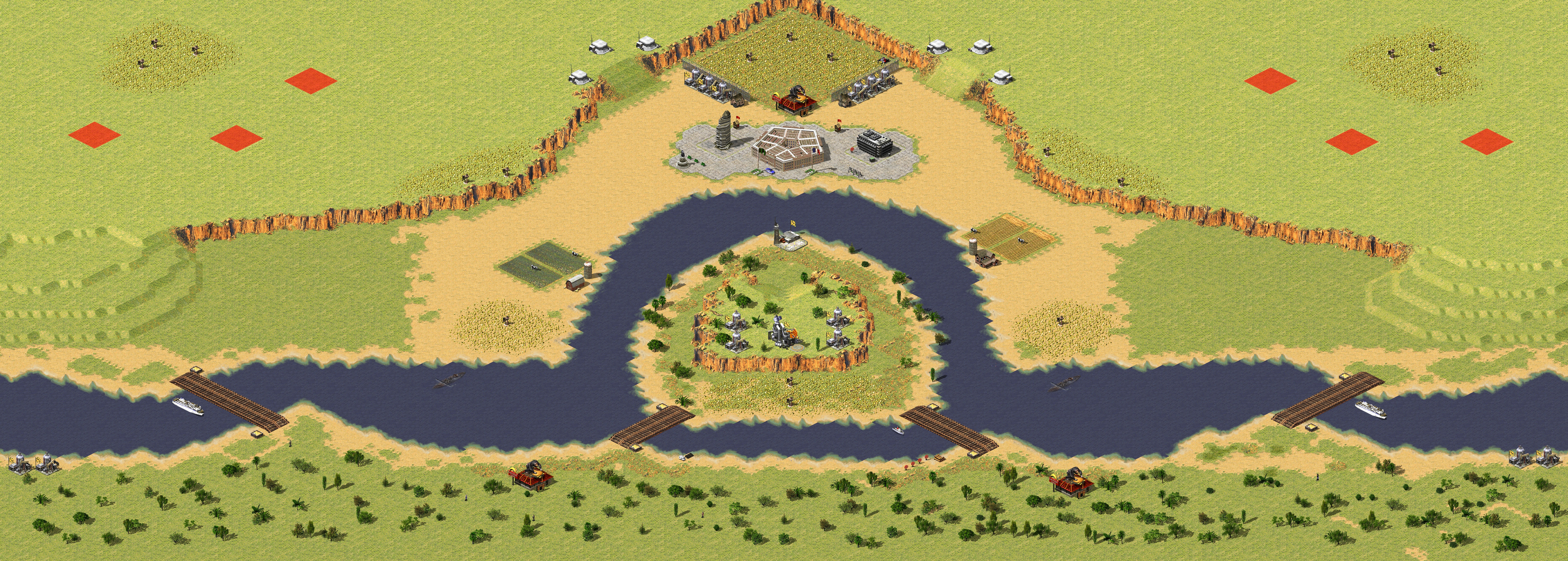 Rendered map: 6-Player Fair Battle (Top-Bottom)