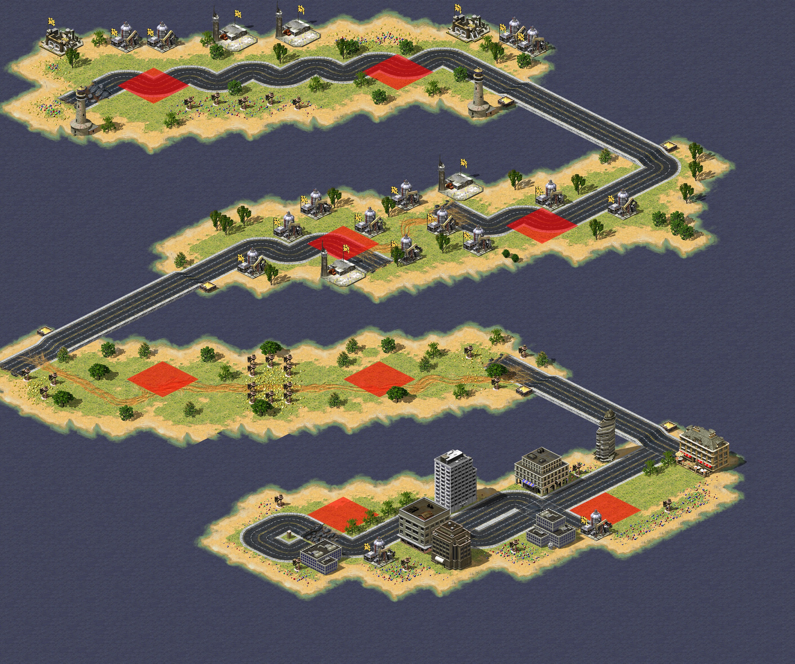 Rendered map: Narrow Strip Two Players