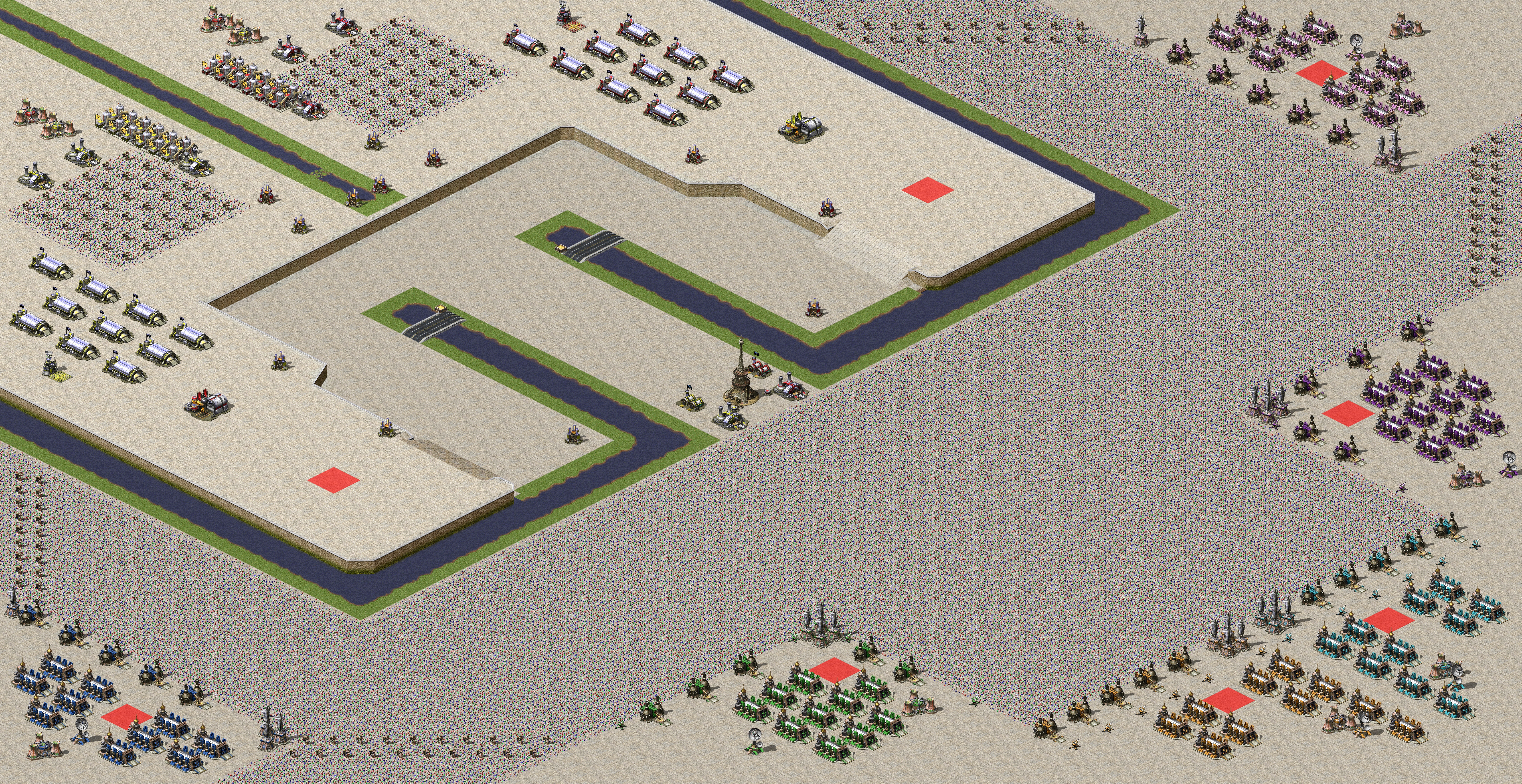 Rendered map: 2 Allied 6 Yuri Tower Left Right