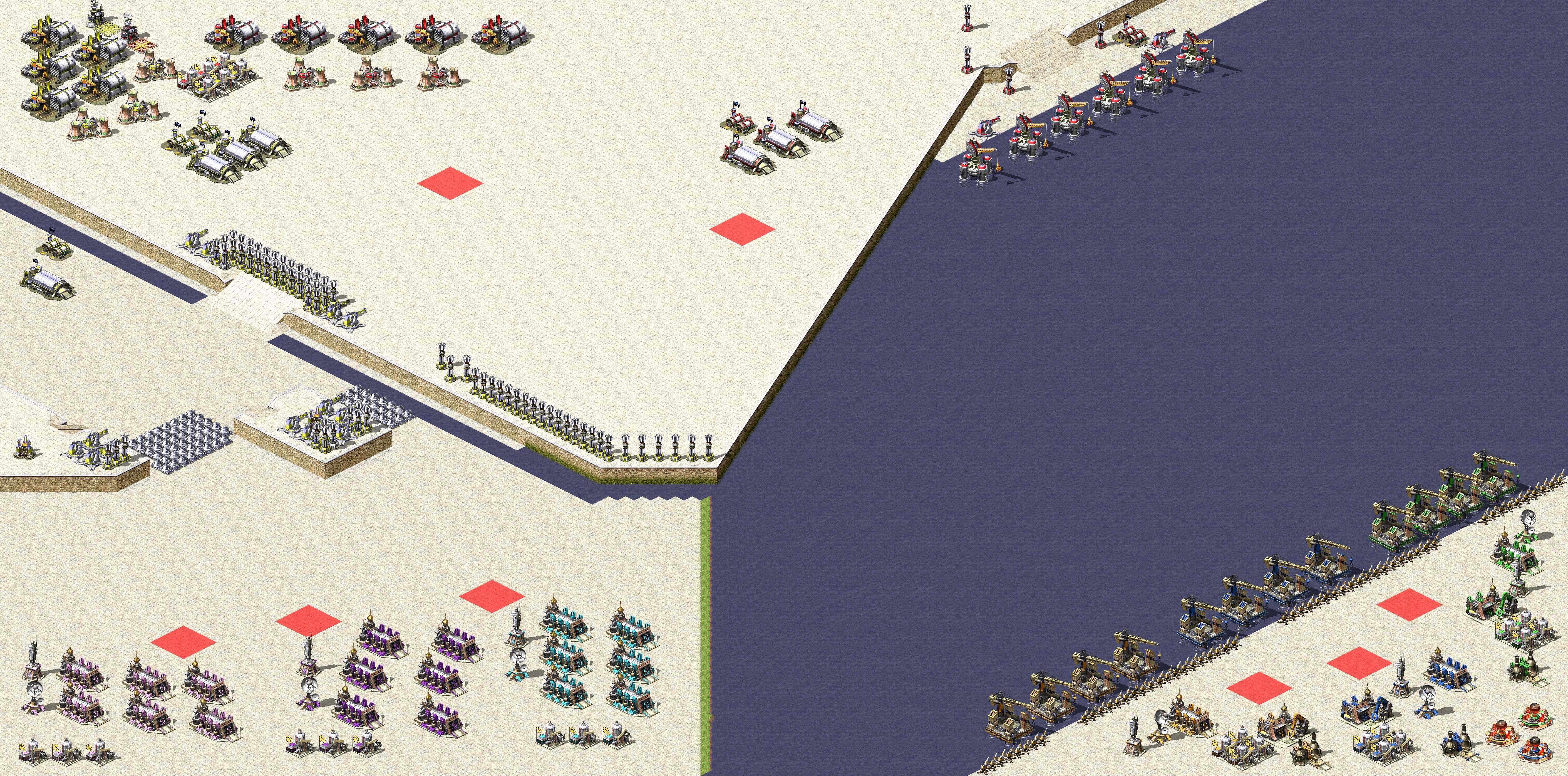 Rendered map: 2 Allies 6 Yuri Last Stand