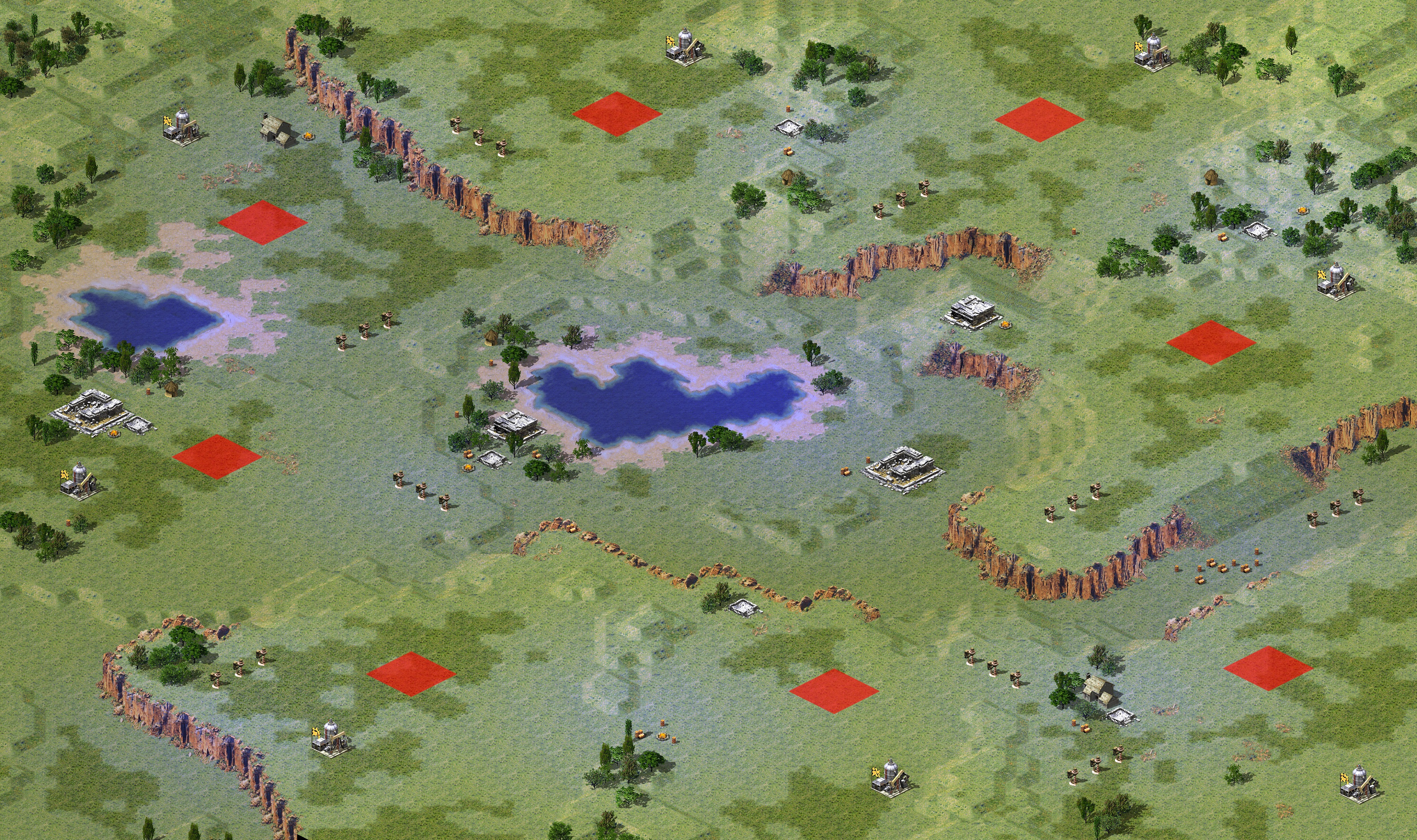Rendered map: Soviet vs Yuri (Biochem Battlefield)