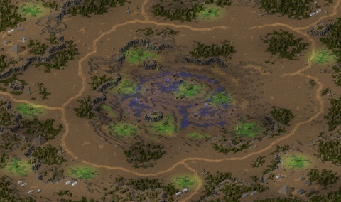 Rendered preview of crater conflict