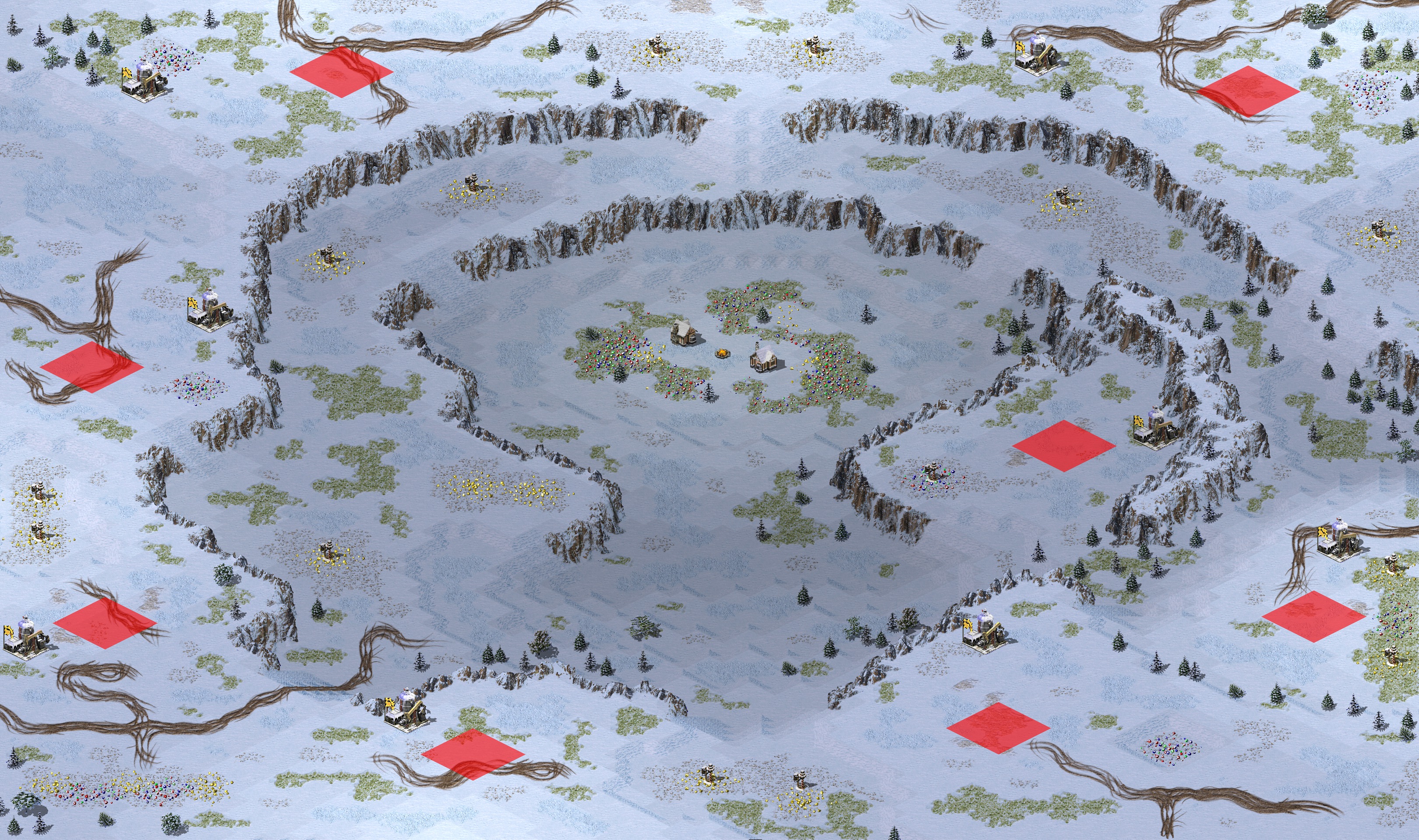 Rendered map: Snowy Field Patch of Land