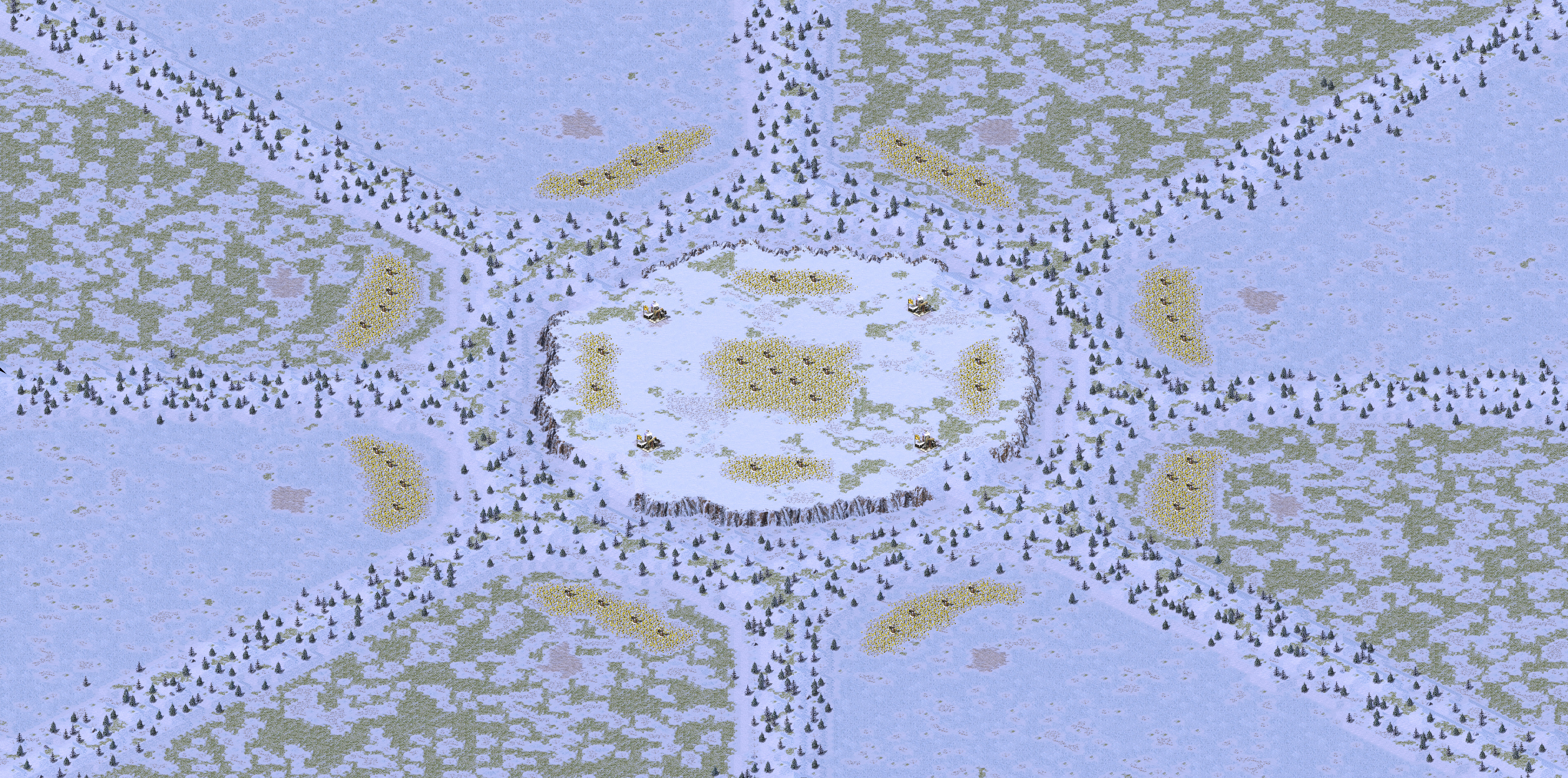 Rendered map: 2025红警混战王-八面楚歌