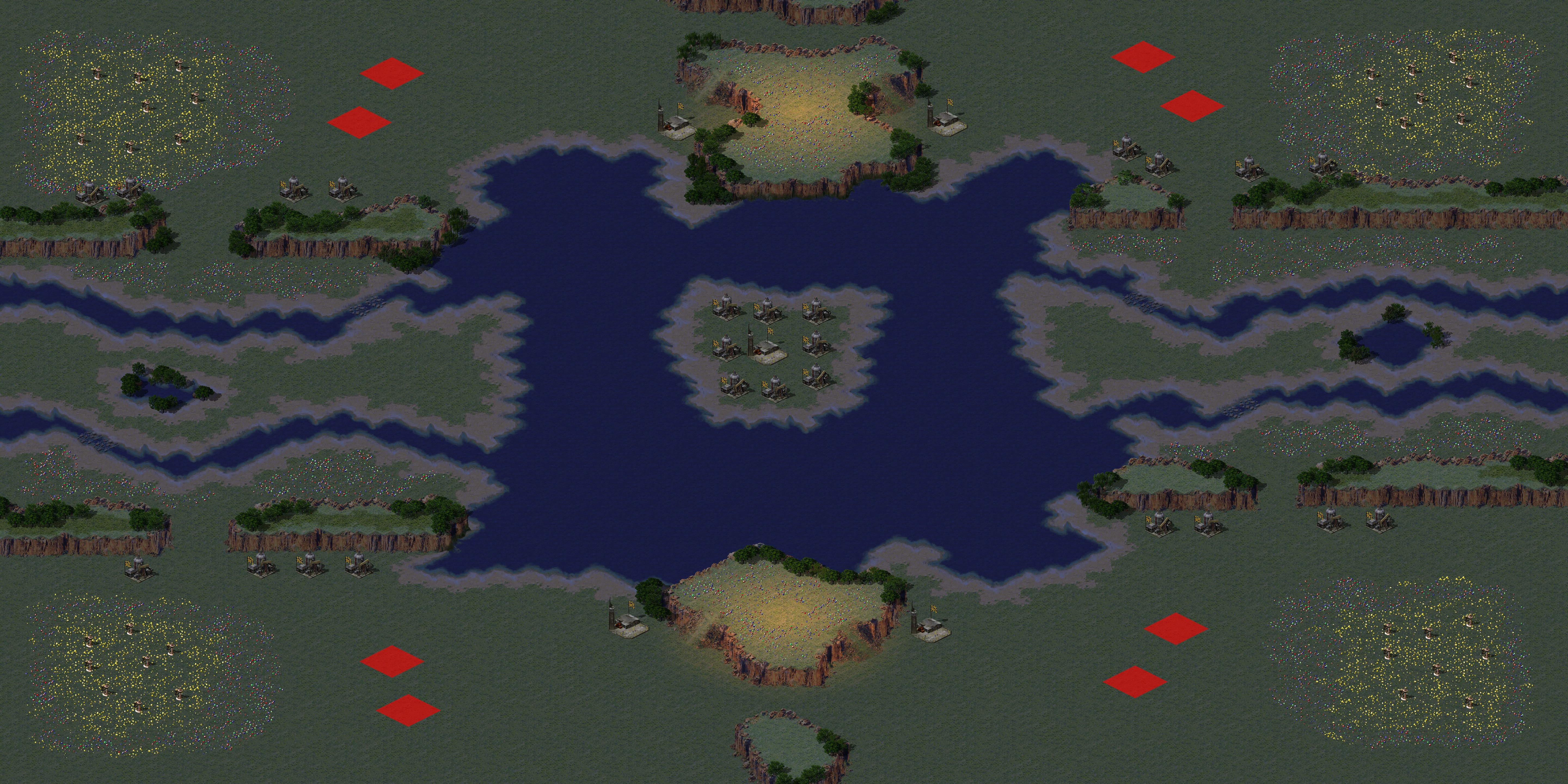 Rendered map: 四个关口