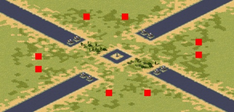 Rendered preview of Flat Deathmatch - No Ore, Super Oil (2v2v2v2)