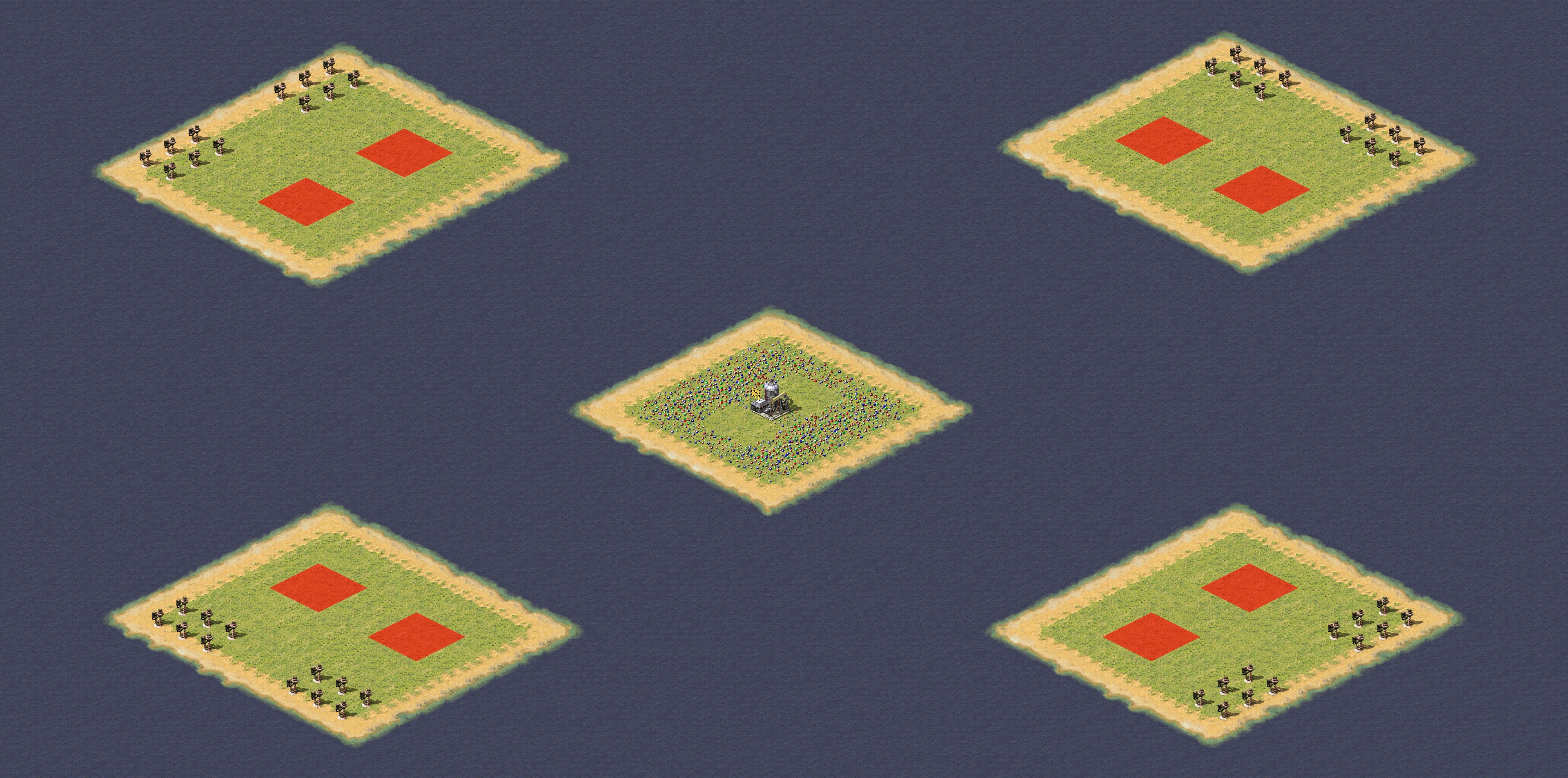 Rendered map: 4 Island Naval War 2v2v2v2