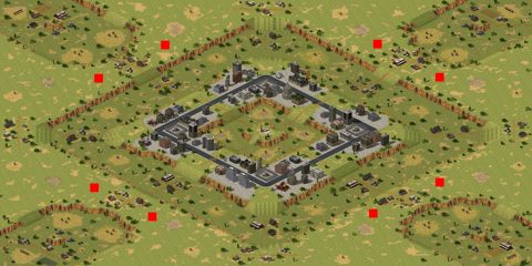 Rendered preview of Two Mountain City 2v2v2v2
