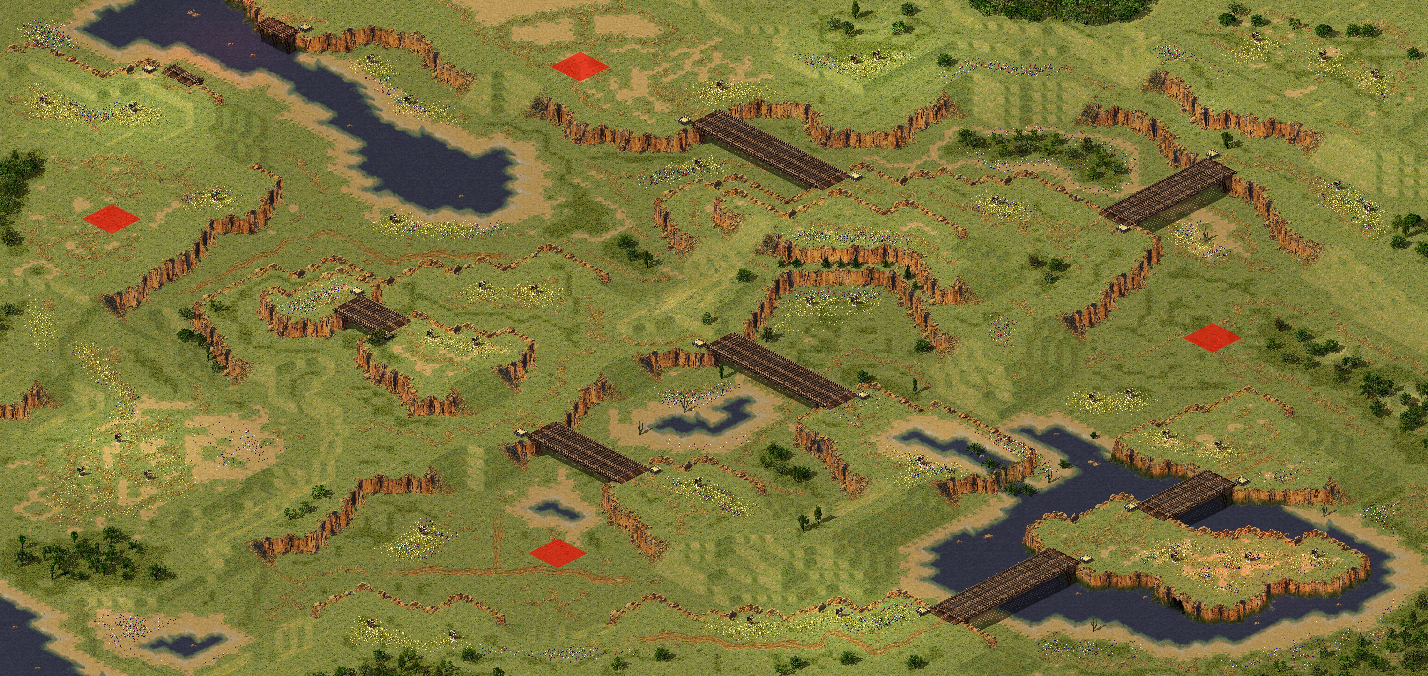 Rendered map: [4] Treetop Hills (2v2 edit)