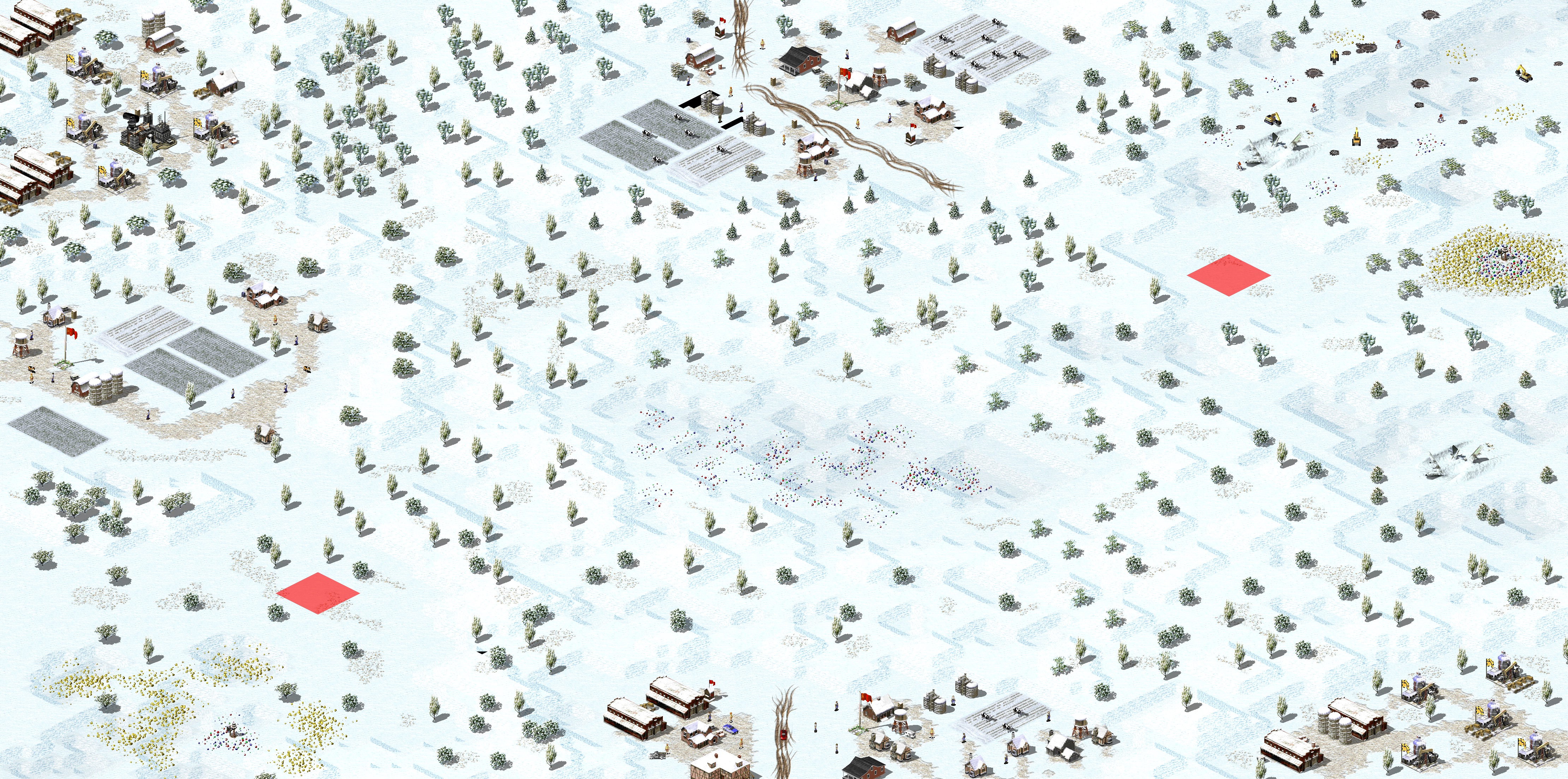 Rendered map: 坠机的雪地村庄