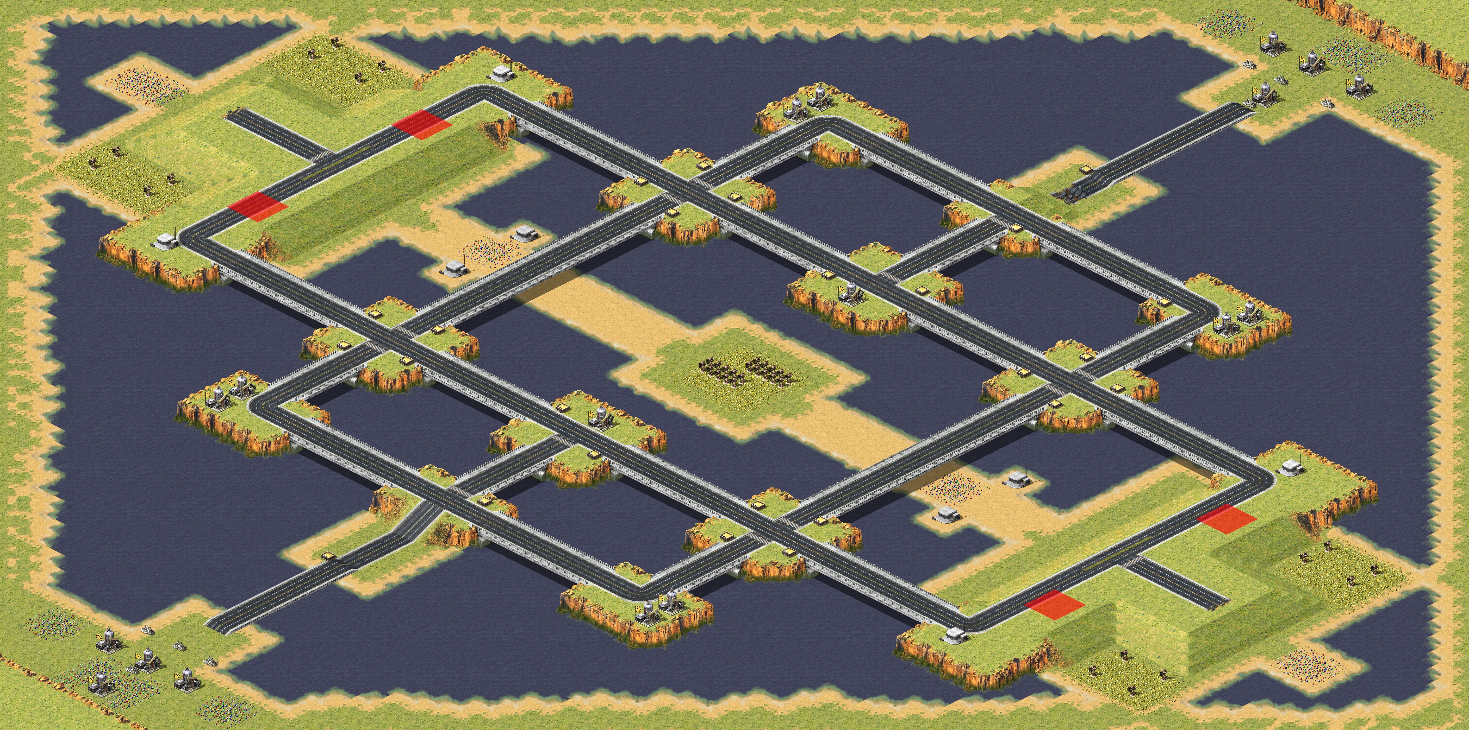 Rendered map: Wide Road 2v2