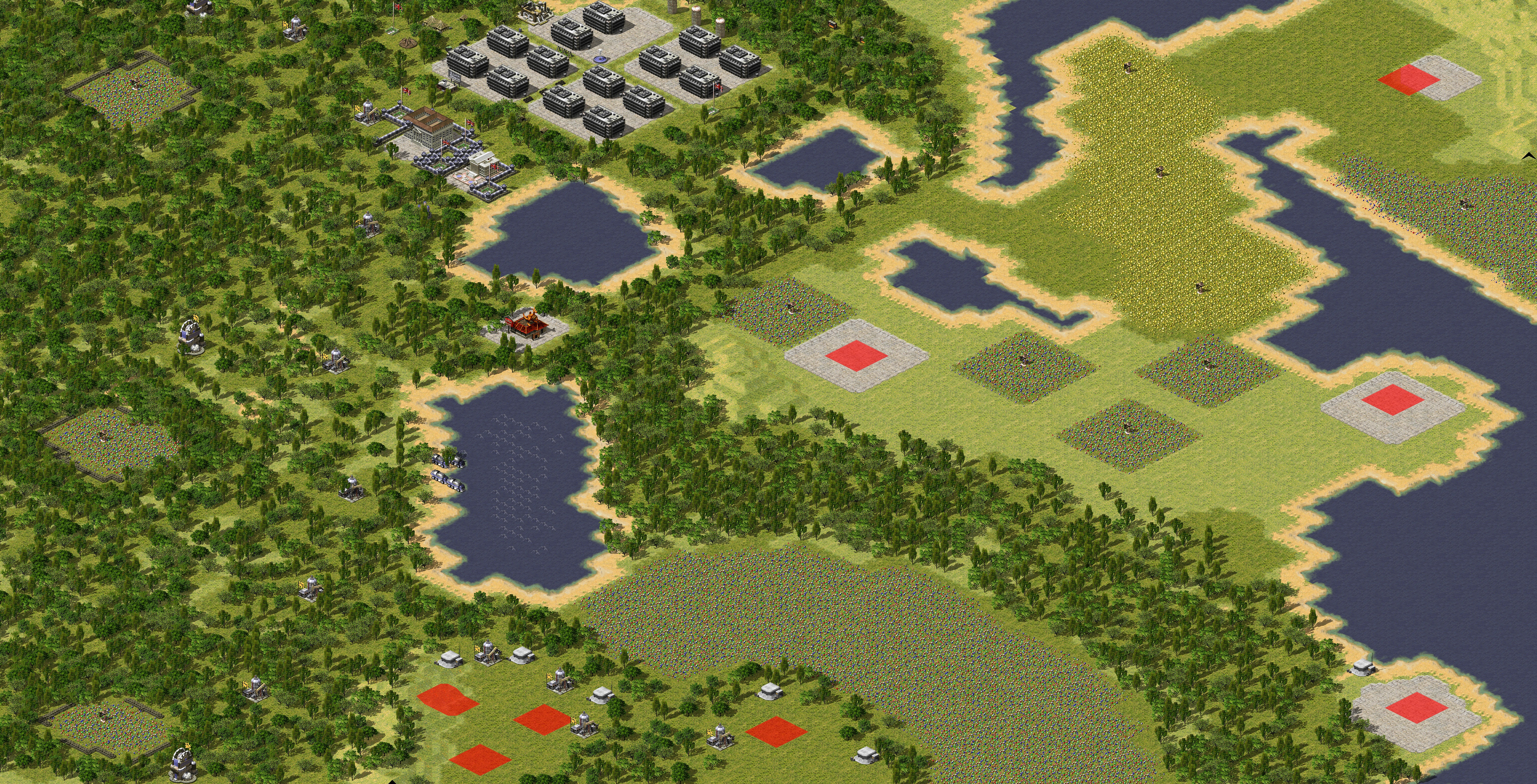 Rendered map: Primeval Forest 4v4 City