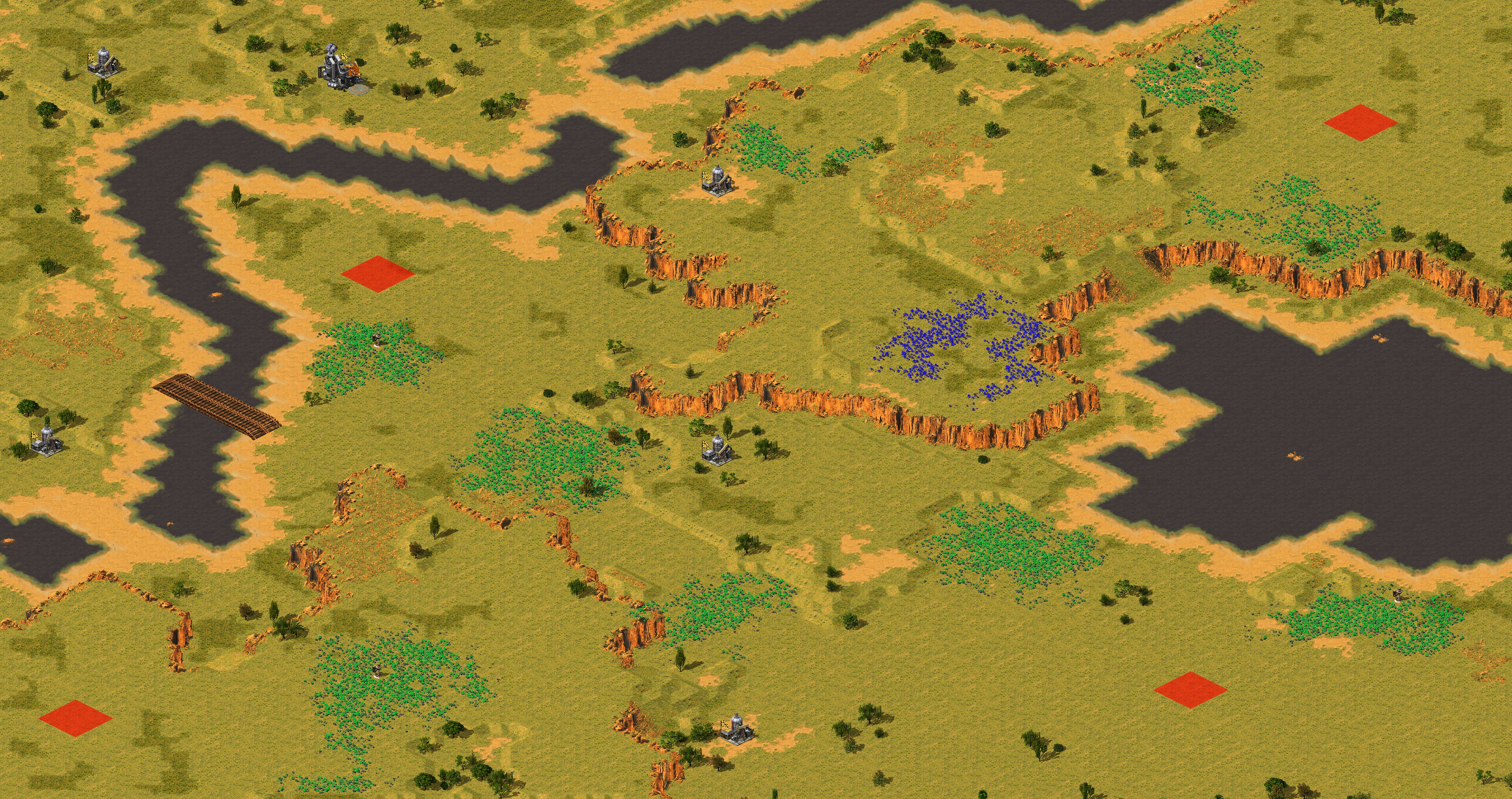 Rendered map: [RA2] Allied Campaign: Texas DMZ - Map 2