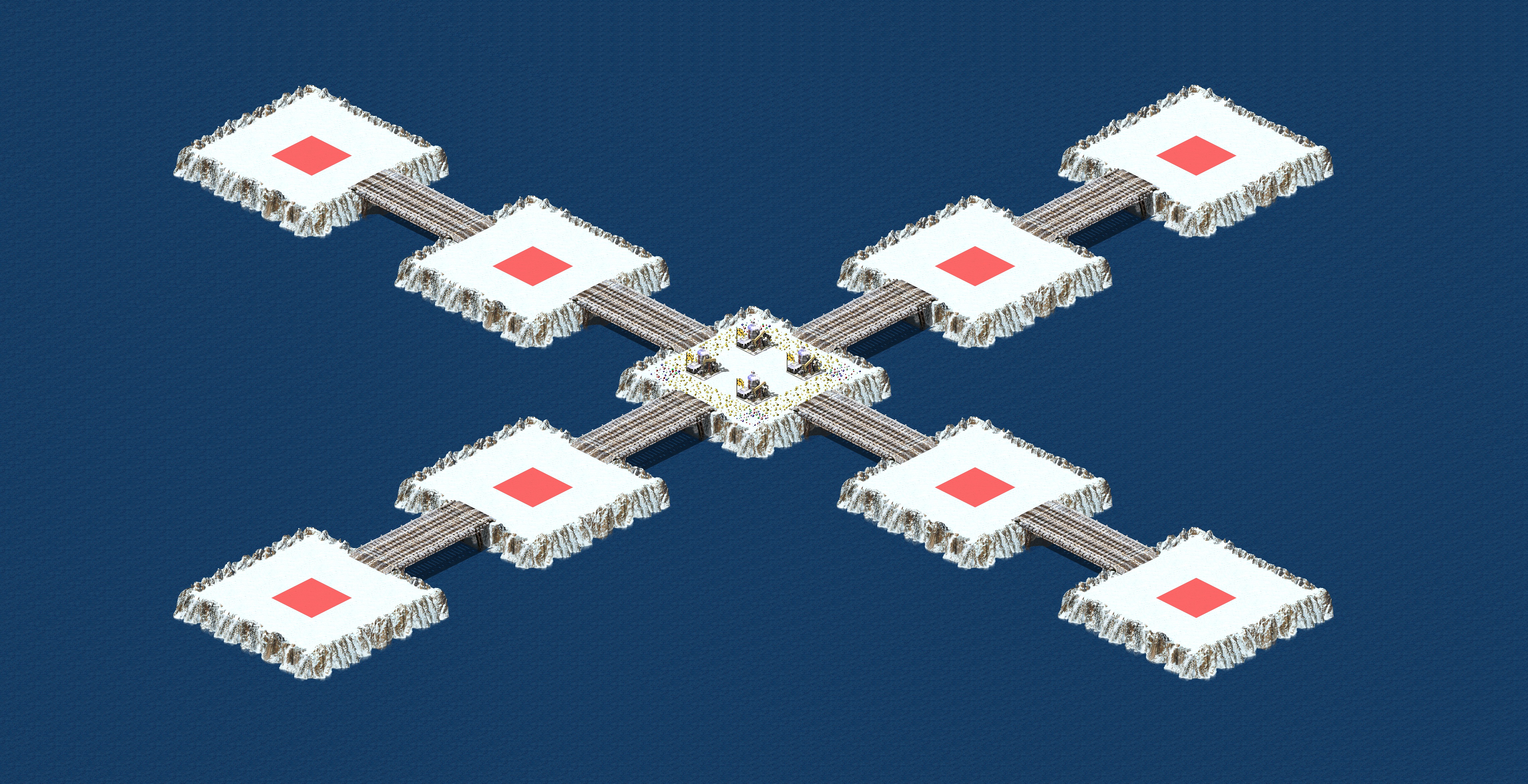 Rendered map: Alpine Plateau Land Combo 2v2v2v2 Wooden Bridge