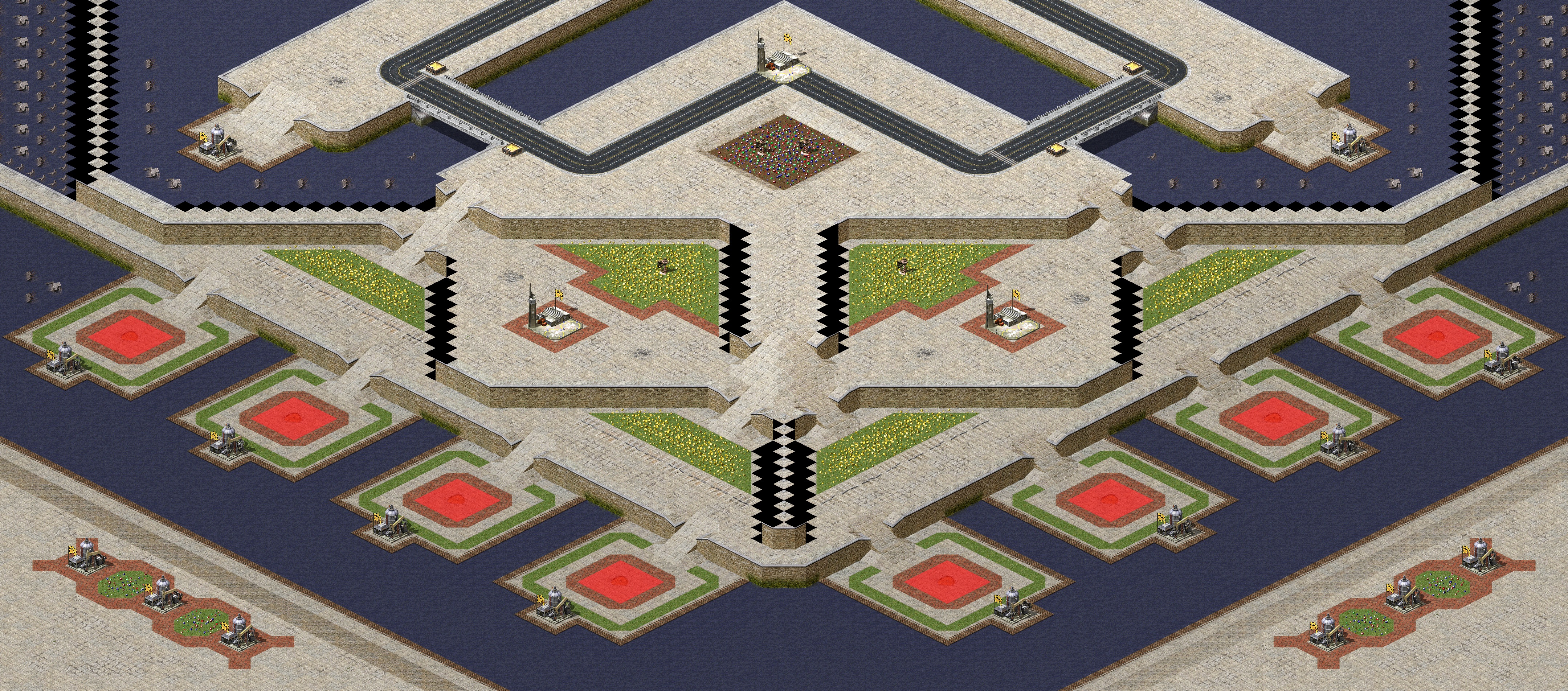 Rendered map: 红警混战王25012-往高处走