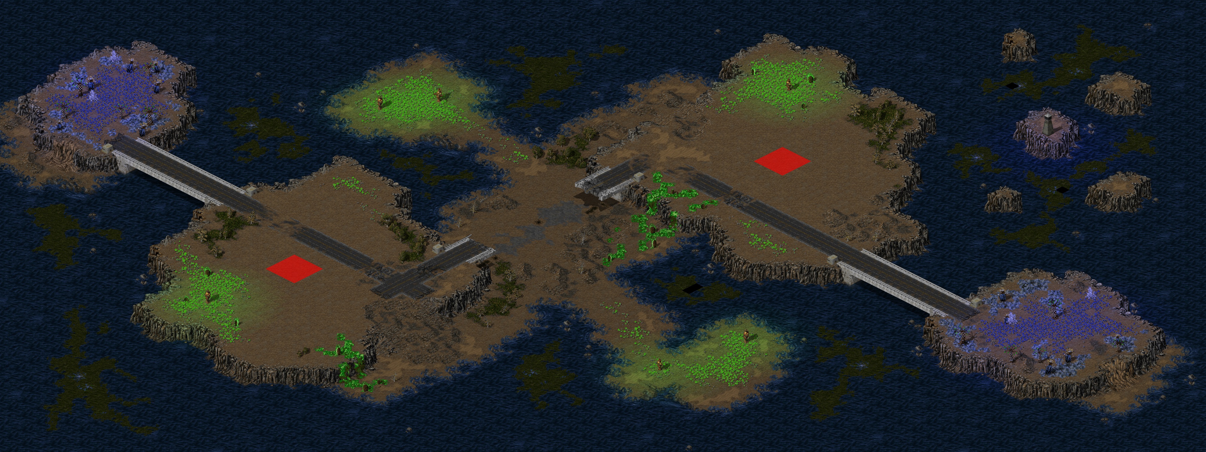 Rendered map: Dueling Islands