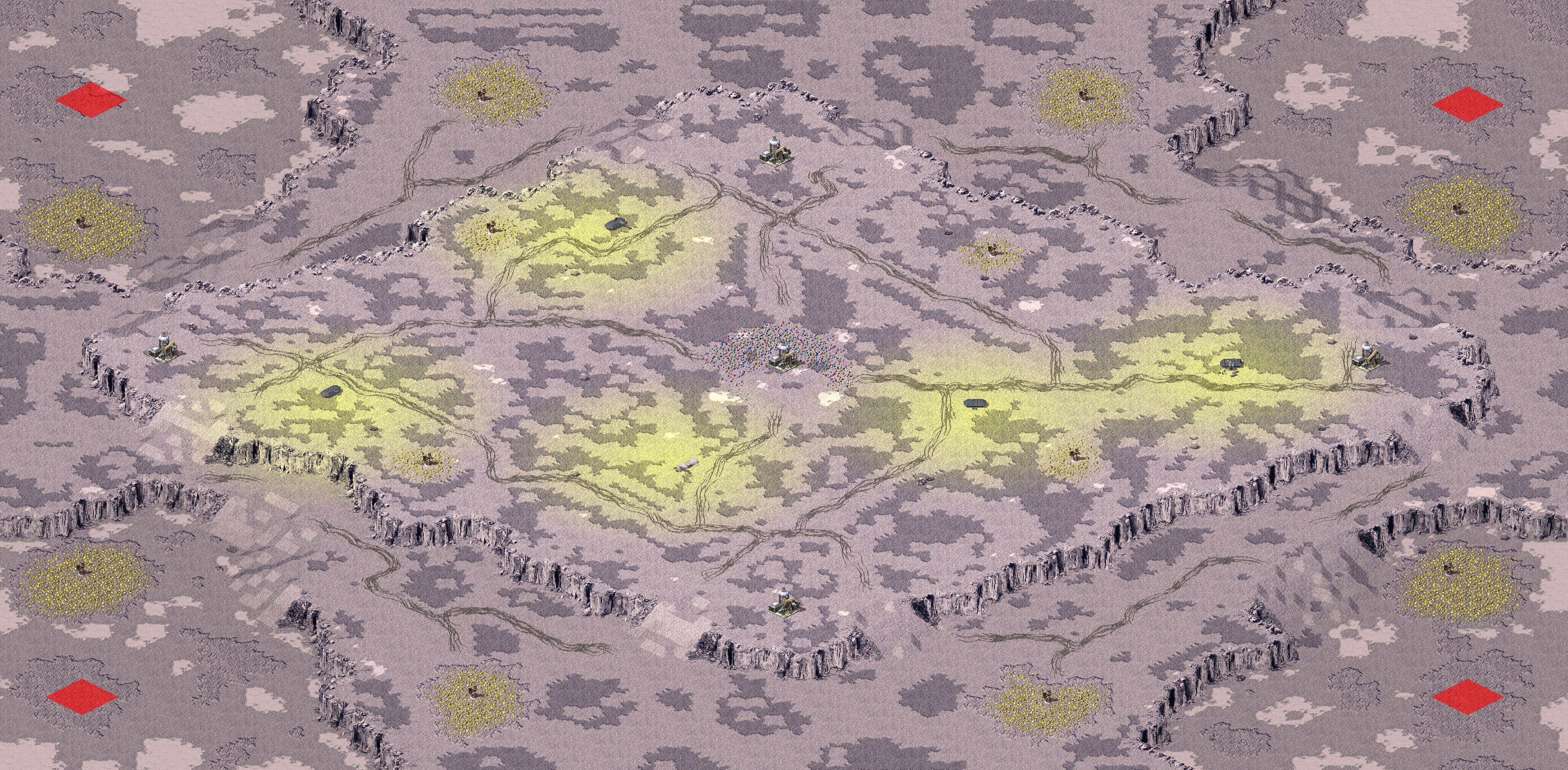Rendered map: Four Craters