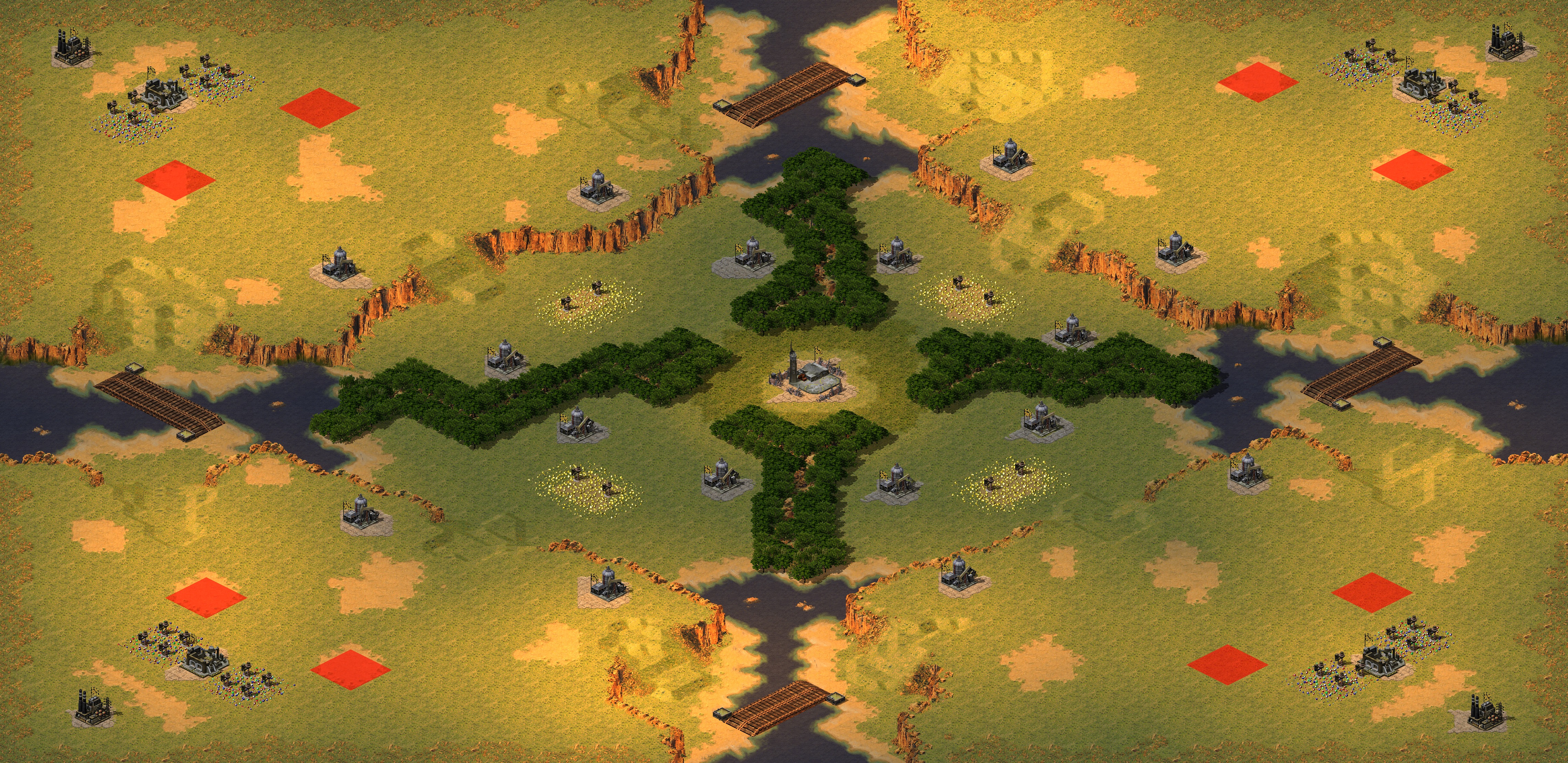 Rendered map: Zero Hour 2v2v2v2 (v1.3)