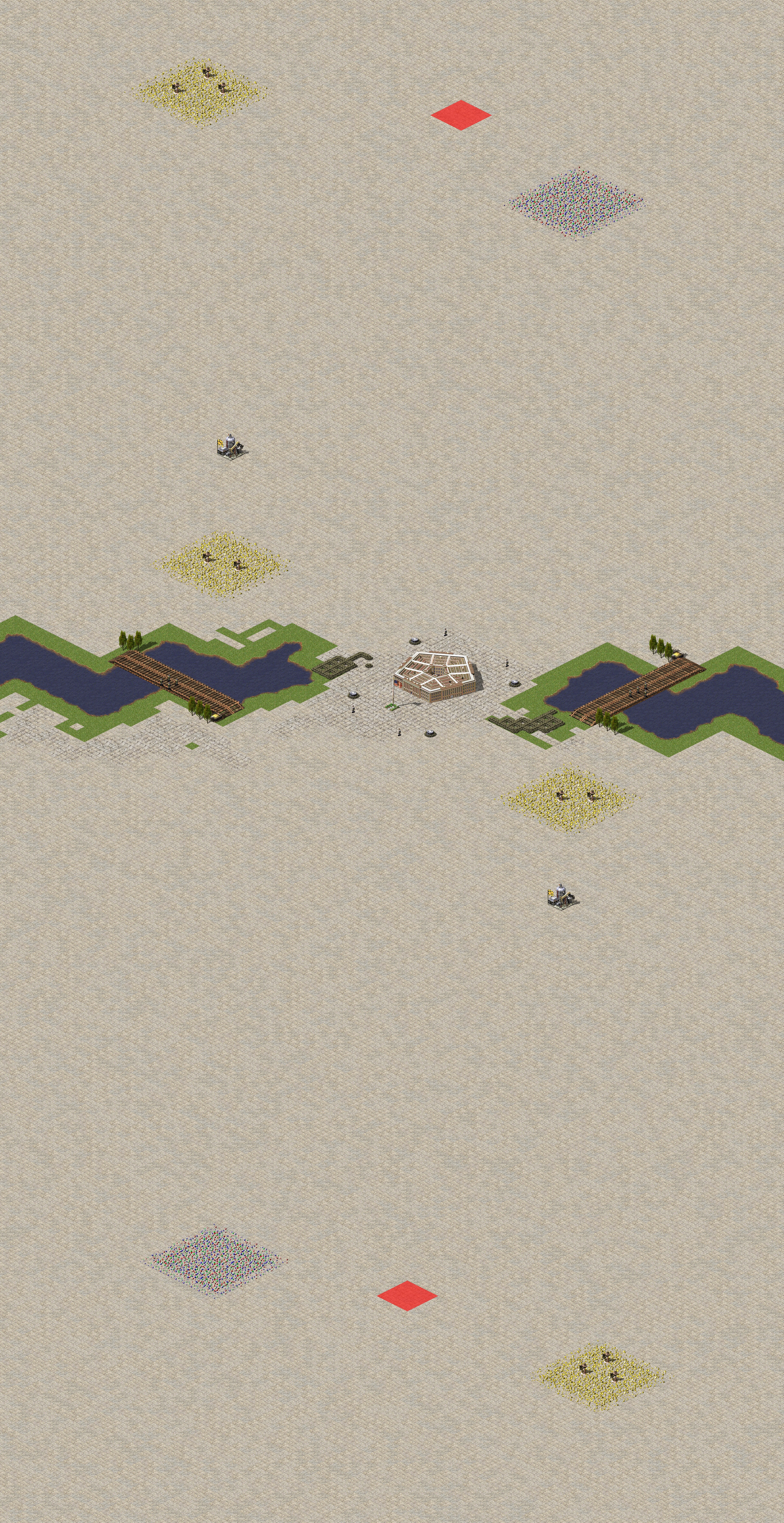 Rendered map: Long Strip 1v1 Pentagon Rush