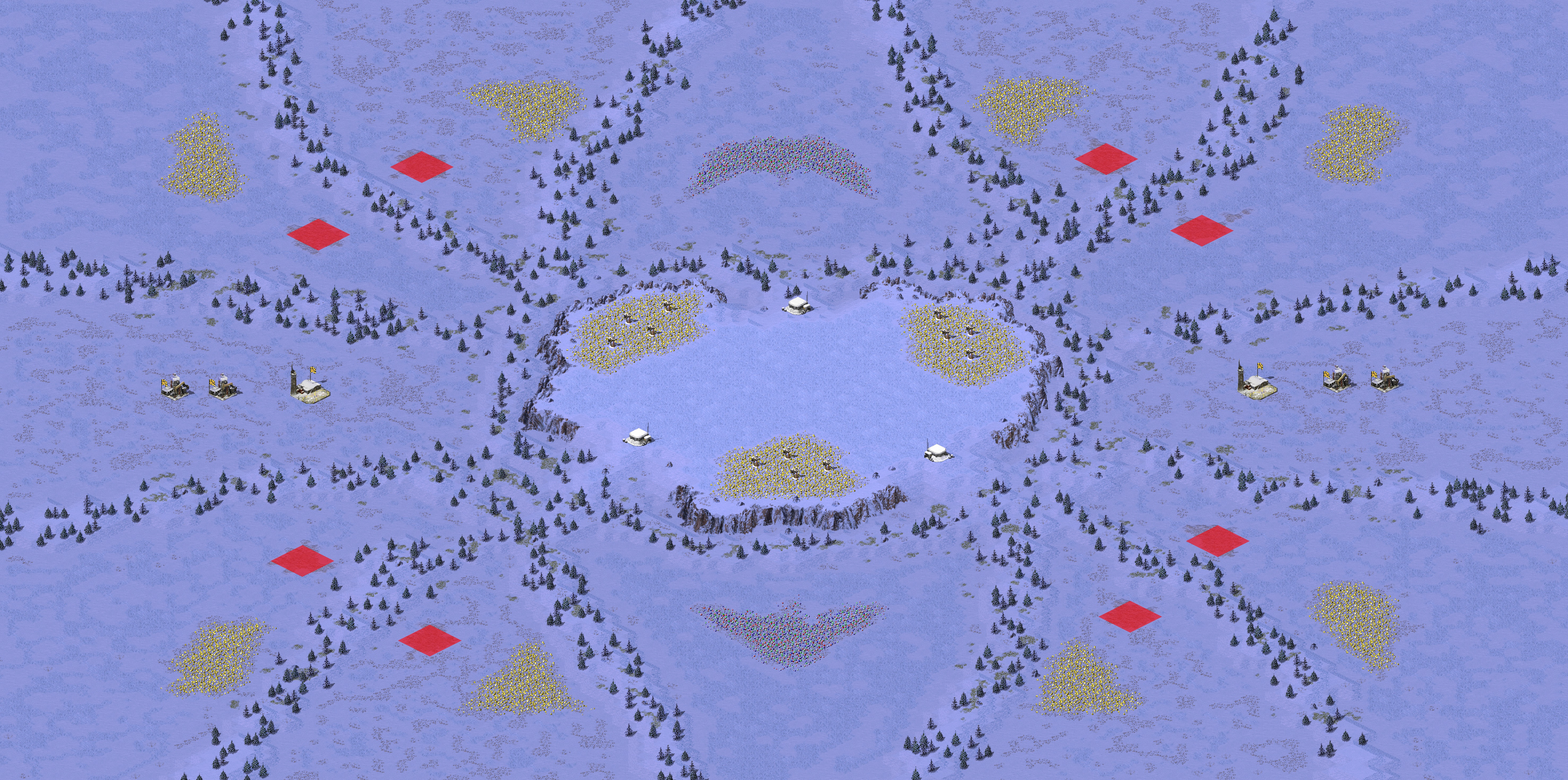 Rendered map: 2025红警混战王-四面楚歌