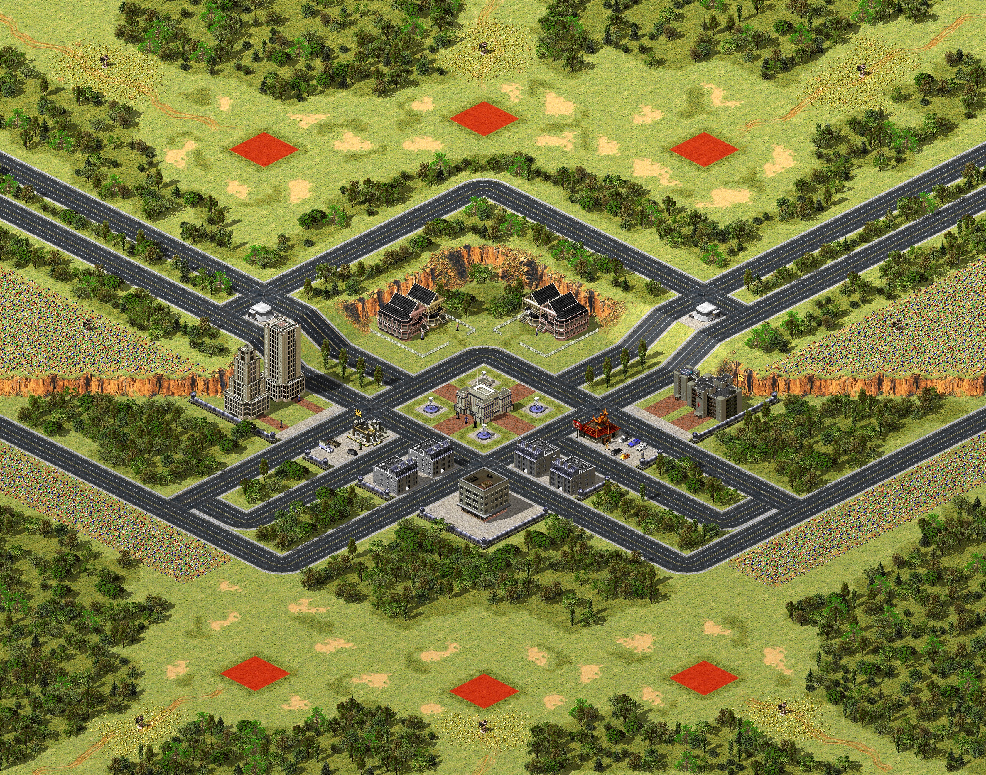 Rendered map: The Village of Red Wood
