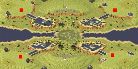 Rendered preview of 4-Player Fair Skirmish (Inland)