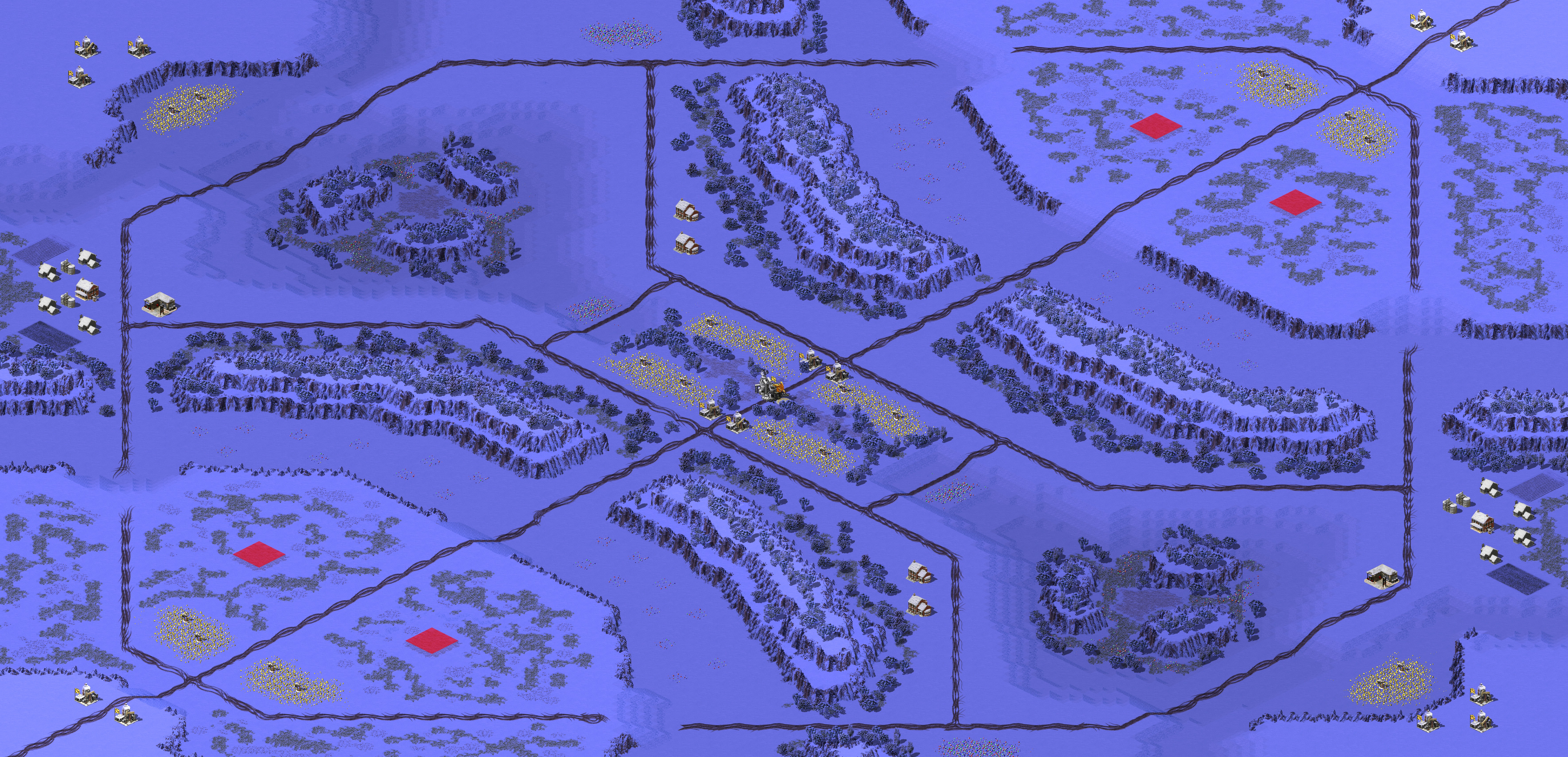 Rendered map: 凛冬峡谷 2v2