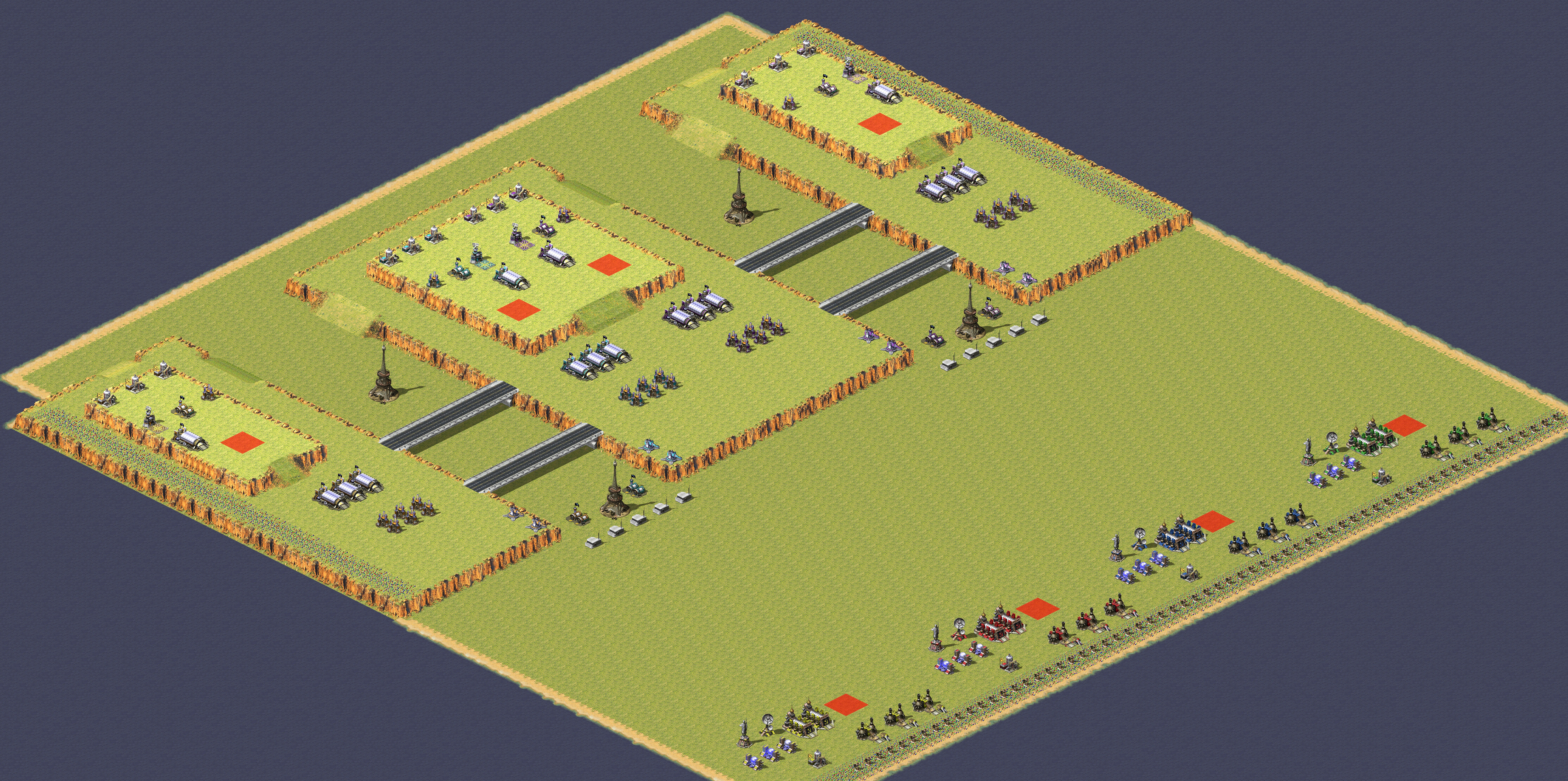 Rendered map: 4 Soviet 4 Allied Rush