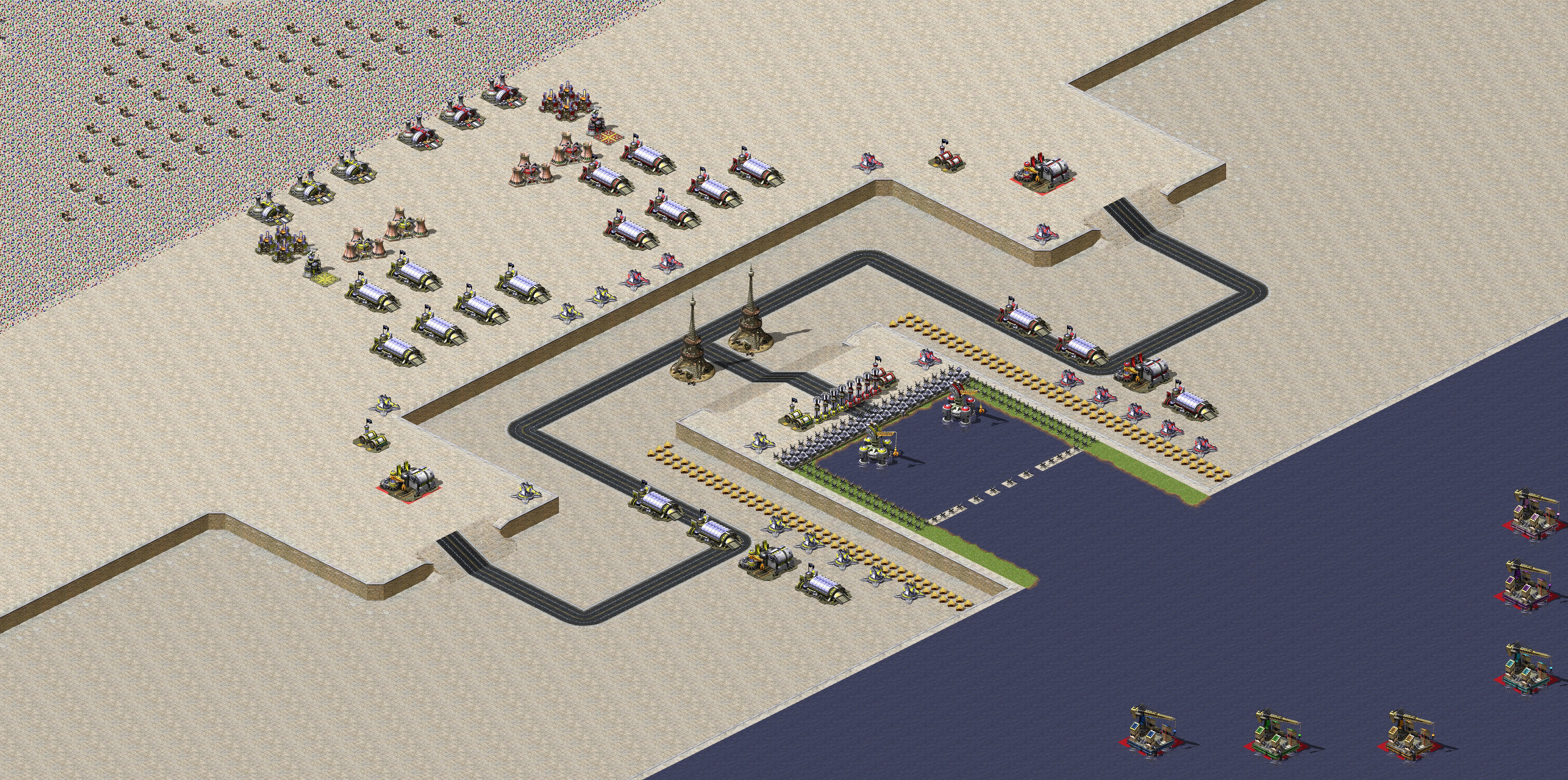 Rendered map: 2 Allied 6 Yuri Crossfire