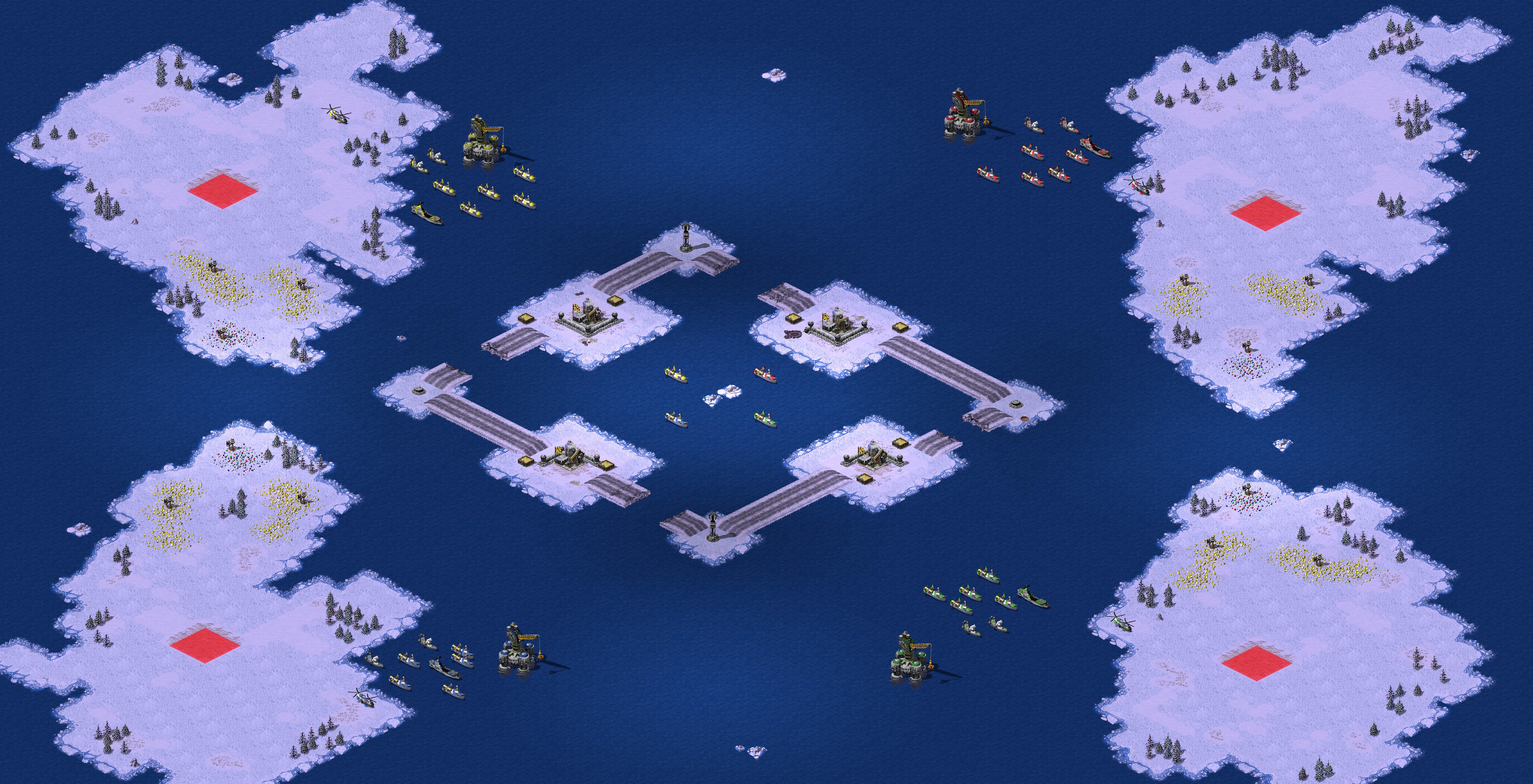 Rendered map: Technology Bay (2 vs 2)