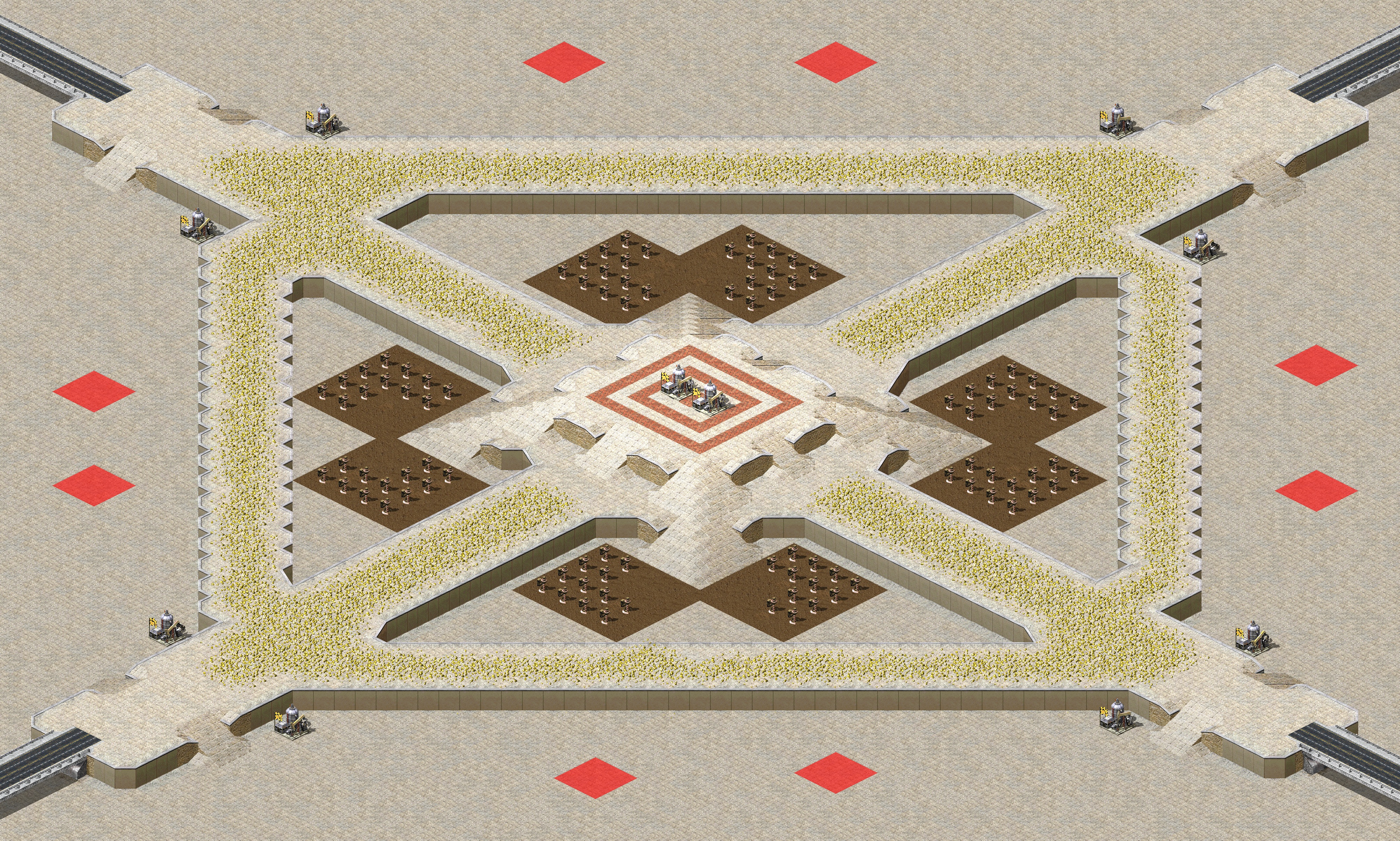 Rendered map: 2v2 Oil Derrick Grab