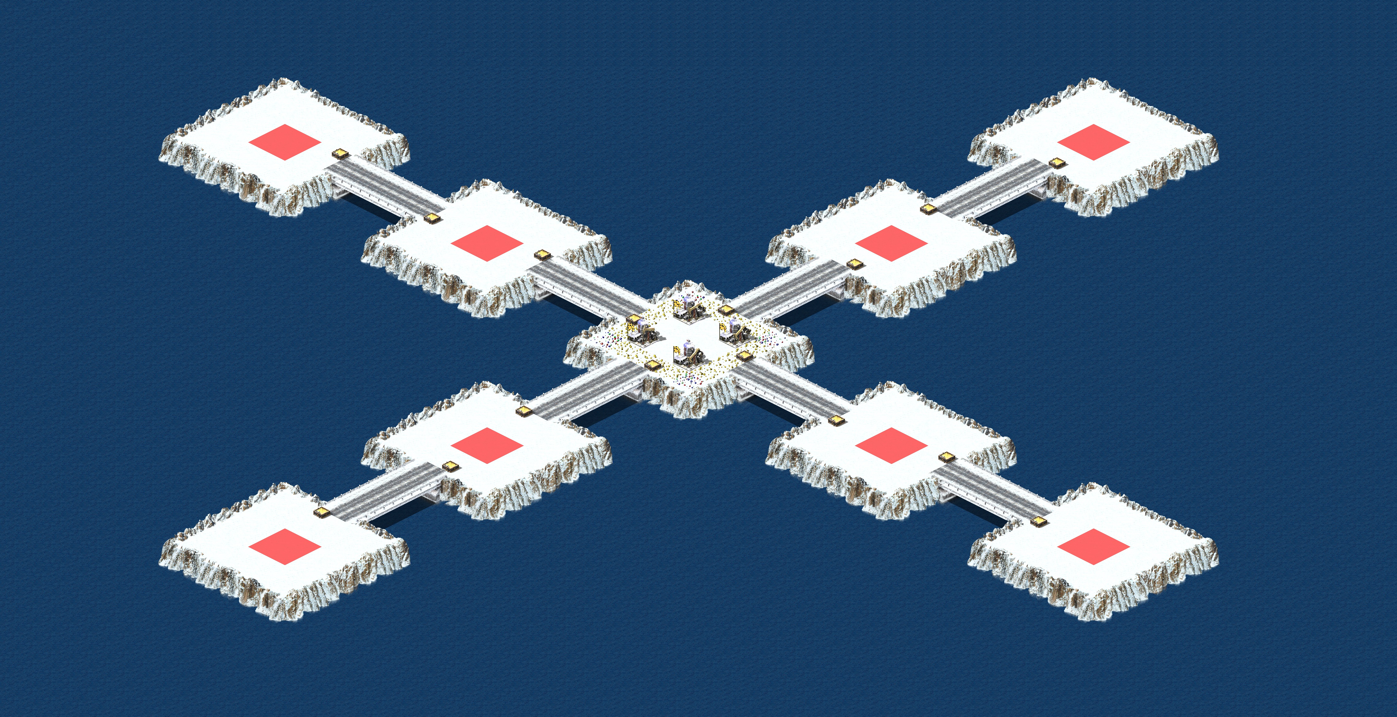 Rendered map: Snow Plateau Patch 2v2v2v2 Concrete Bridge