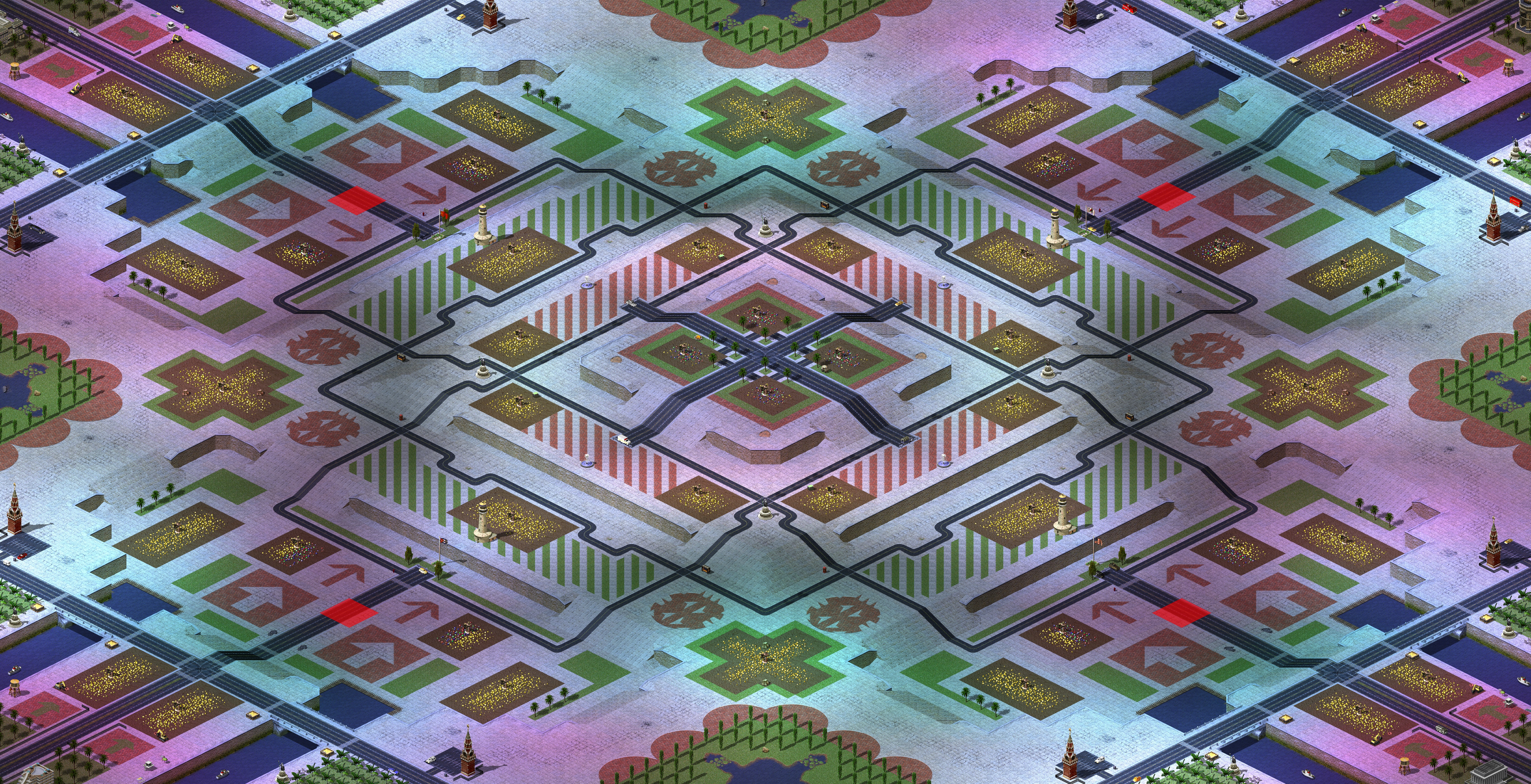 Rendered map: Market square