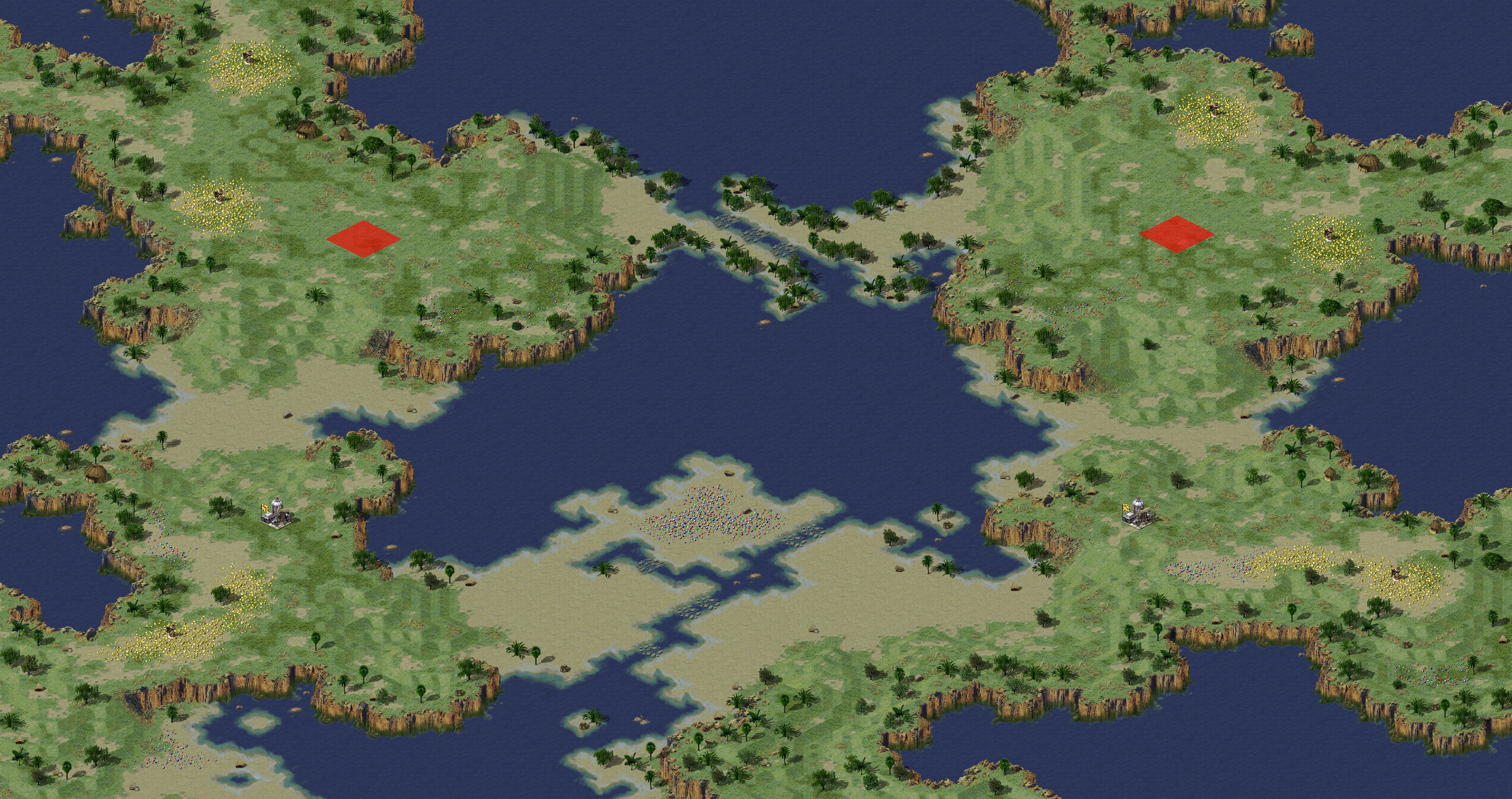 Rendered map: 新周赛-大地浮在水上