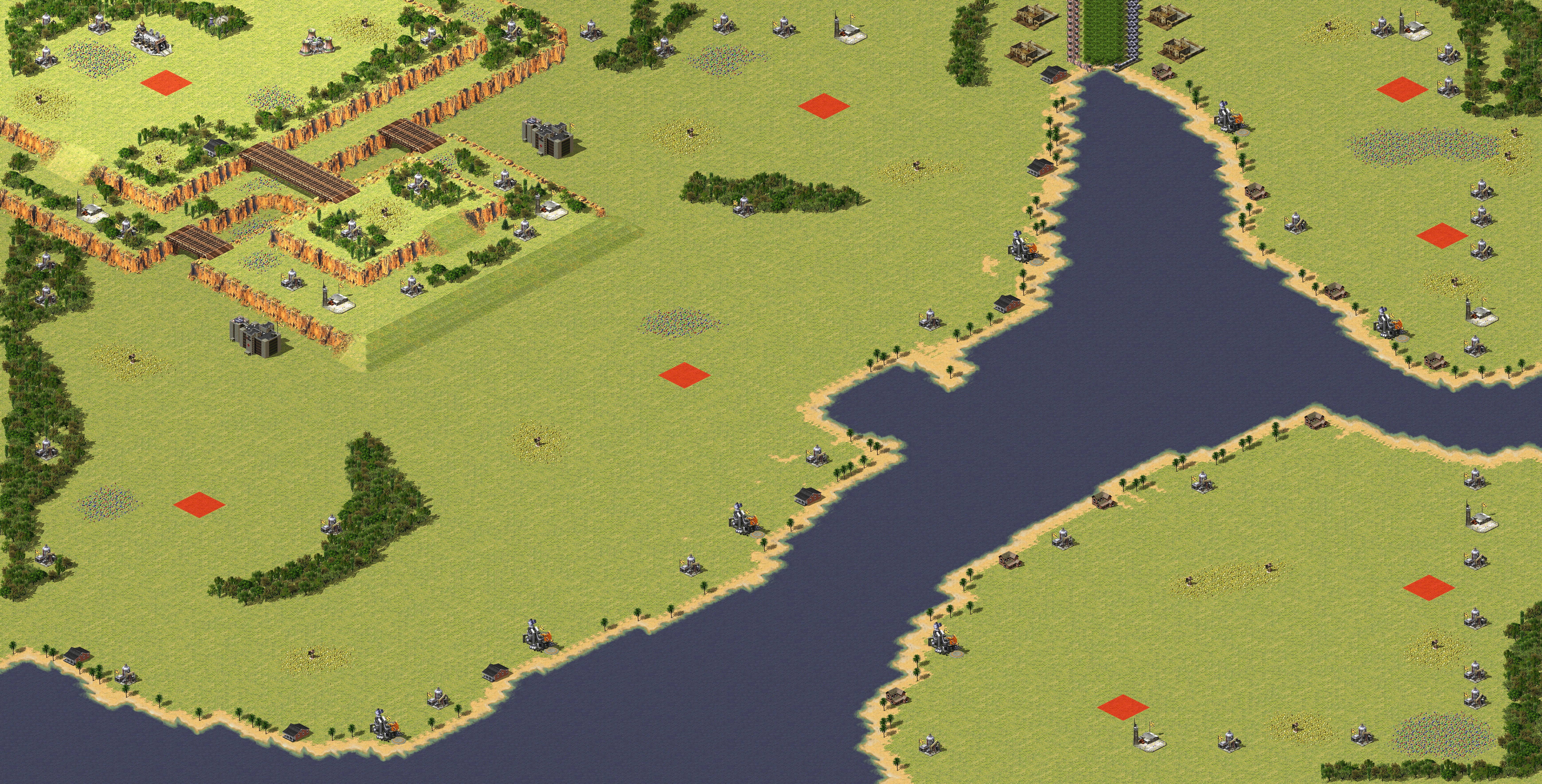 Rendered map: Land vs Sea