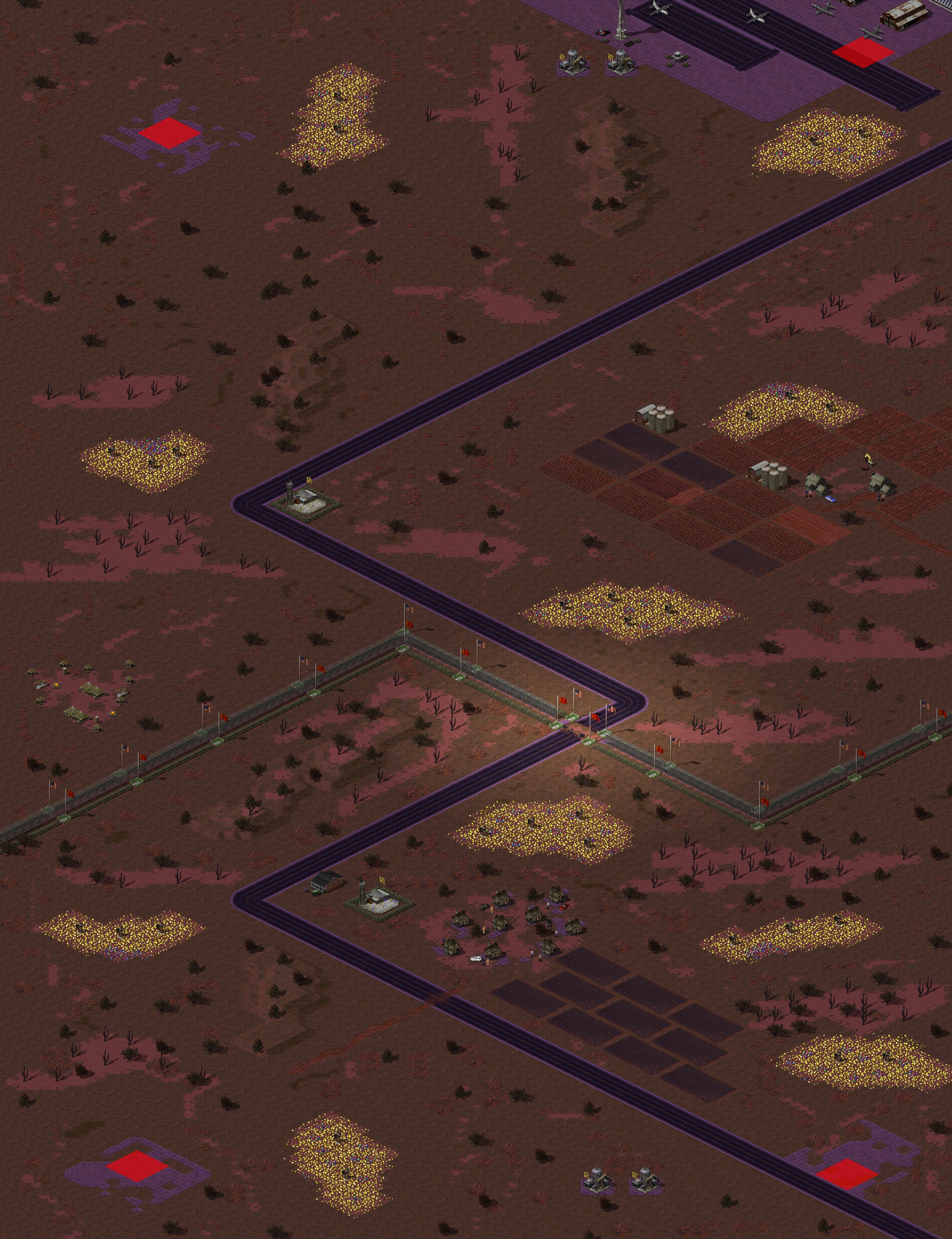 Rendered map: US Mexico Border