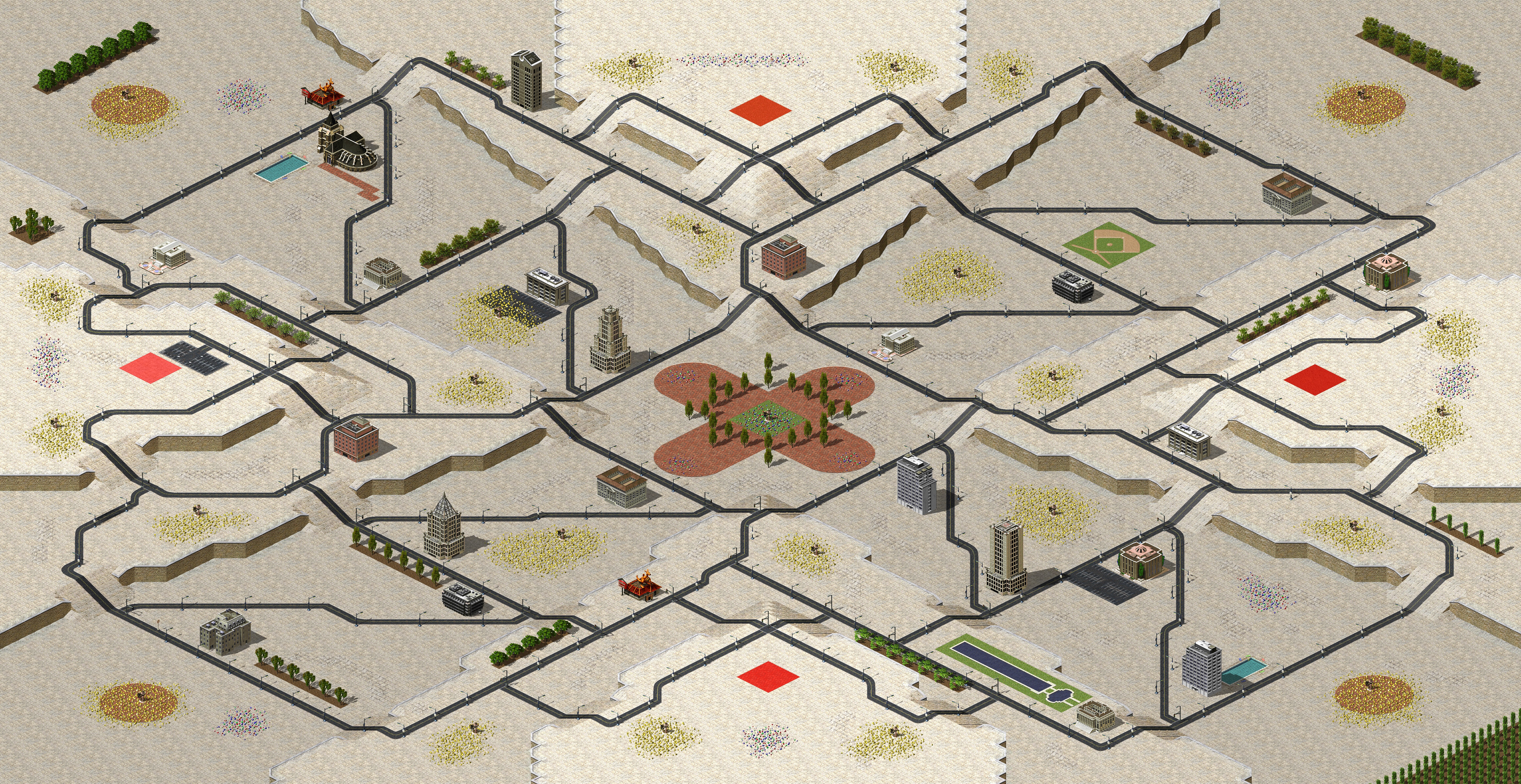 Rendered map: Temple Of War V2