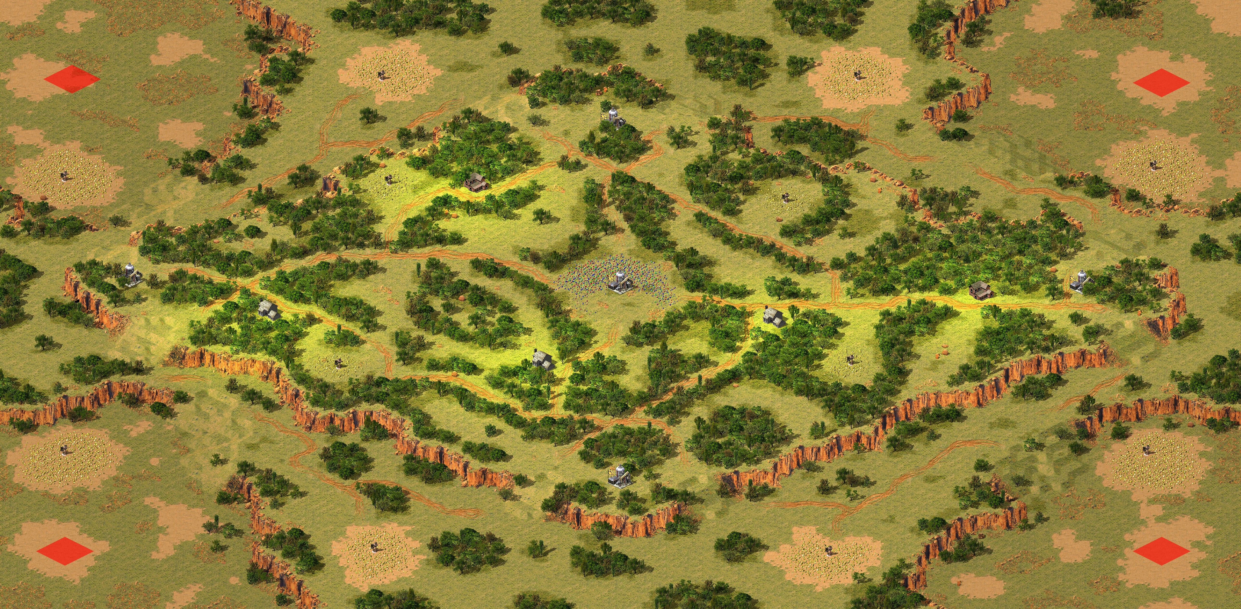 Rendered map: 四角战争