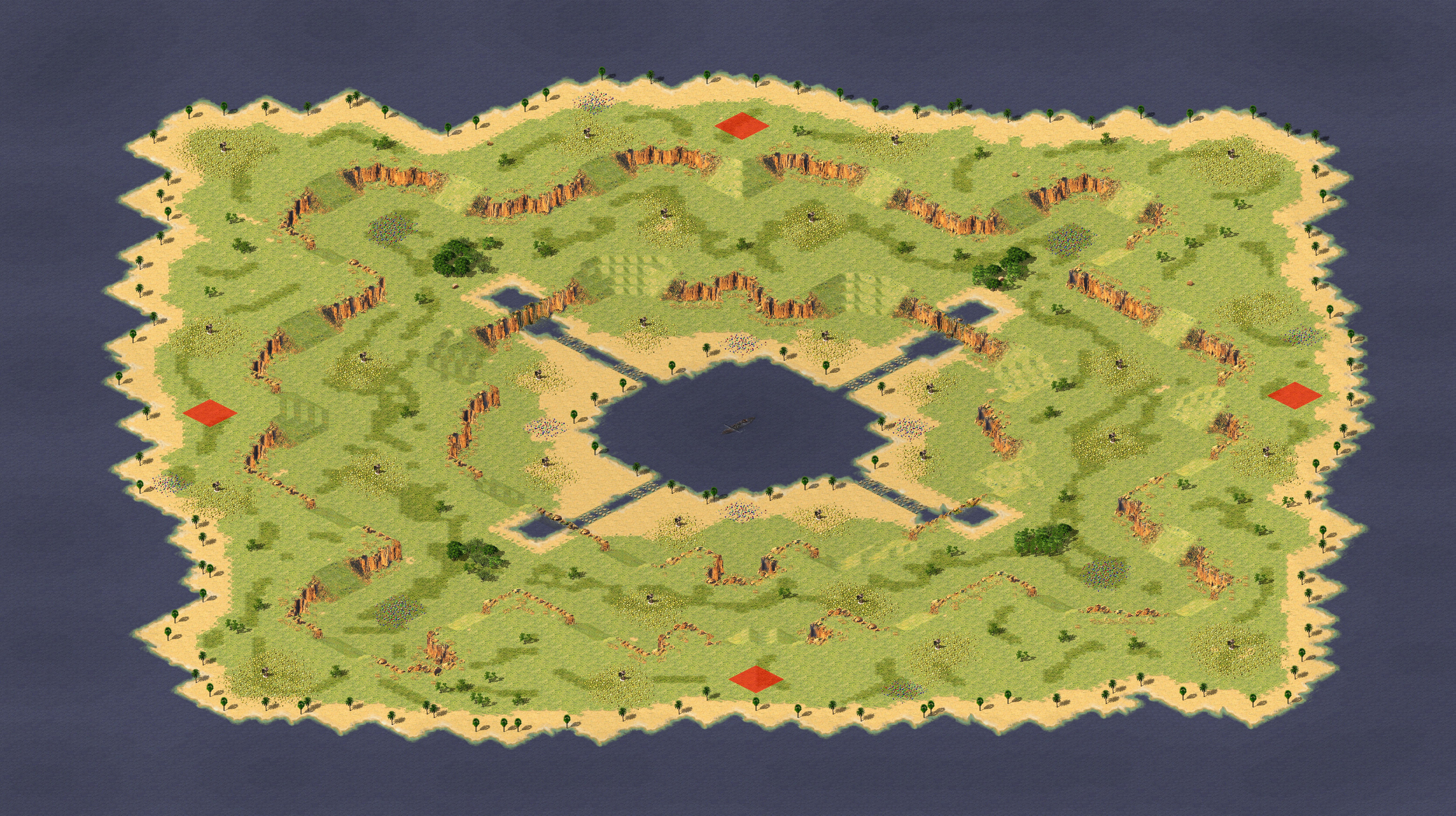 Rendered map: Lake Island V2.3